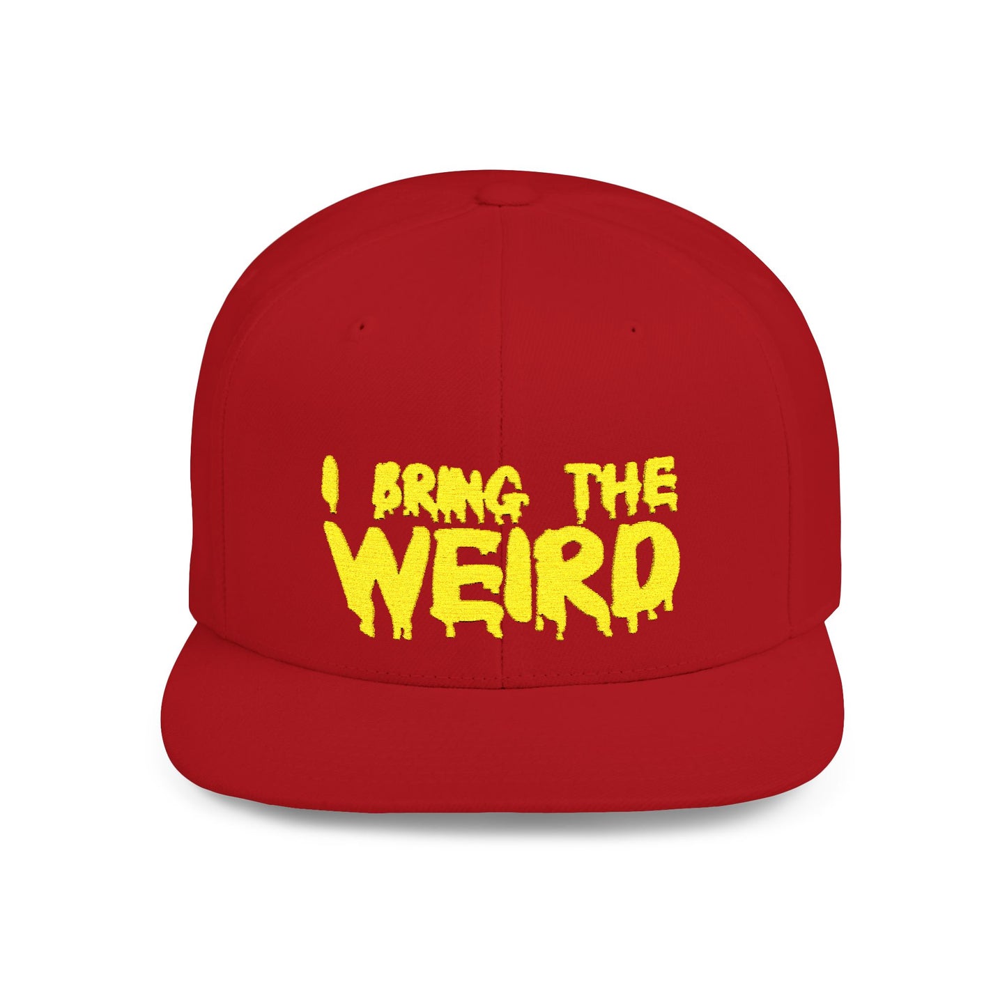 I BRING THE WEIRD Classic Flat Bill Trucker Cap - Yellow