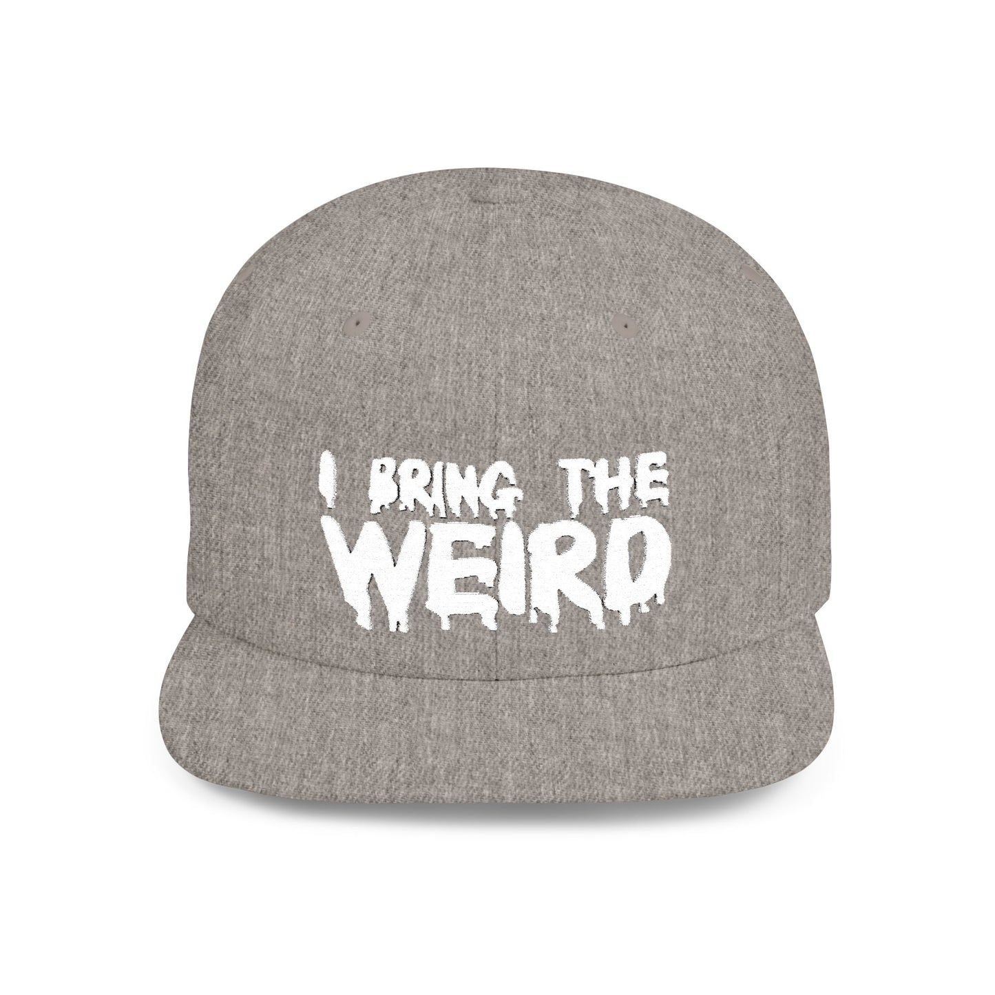 I BRING THE WEIRD Classic Flat Bill Trucker Cap - White
