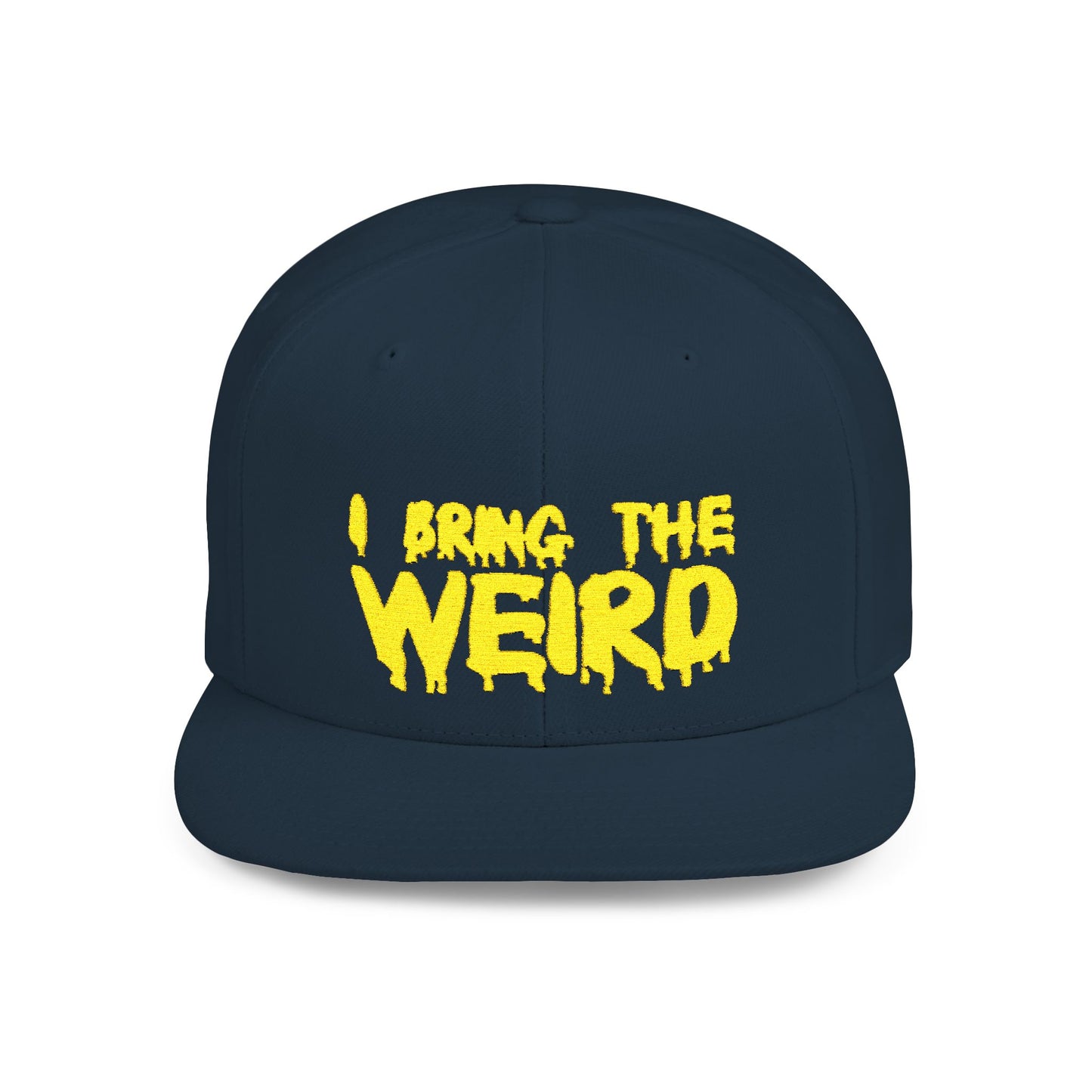 I BRING THE WEIRD Classic Flat Bill Trucker Cap - Yellow