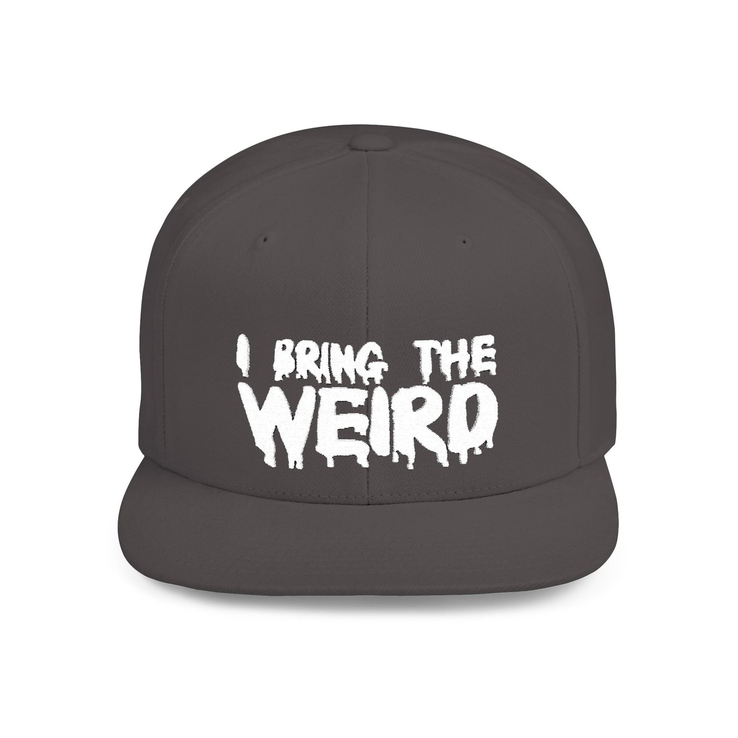 I BRING THE WEIRD Classic Flat Bill Trucker Cap - White