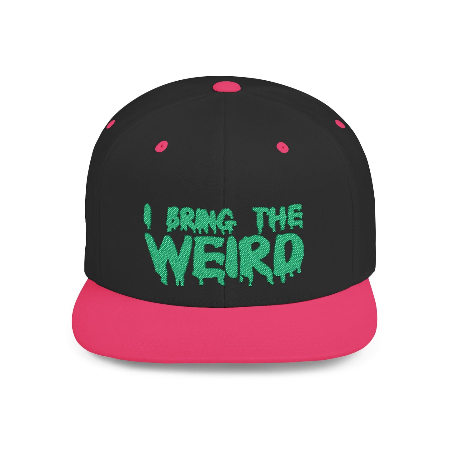 I BRING THE WEIRD Classic Flat Bill Trucker Cap - Green
