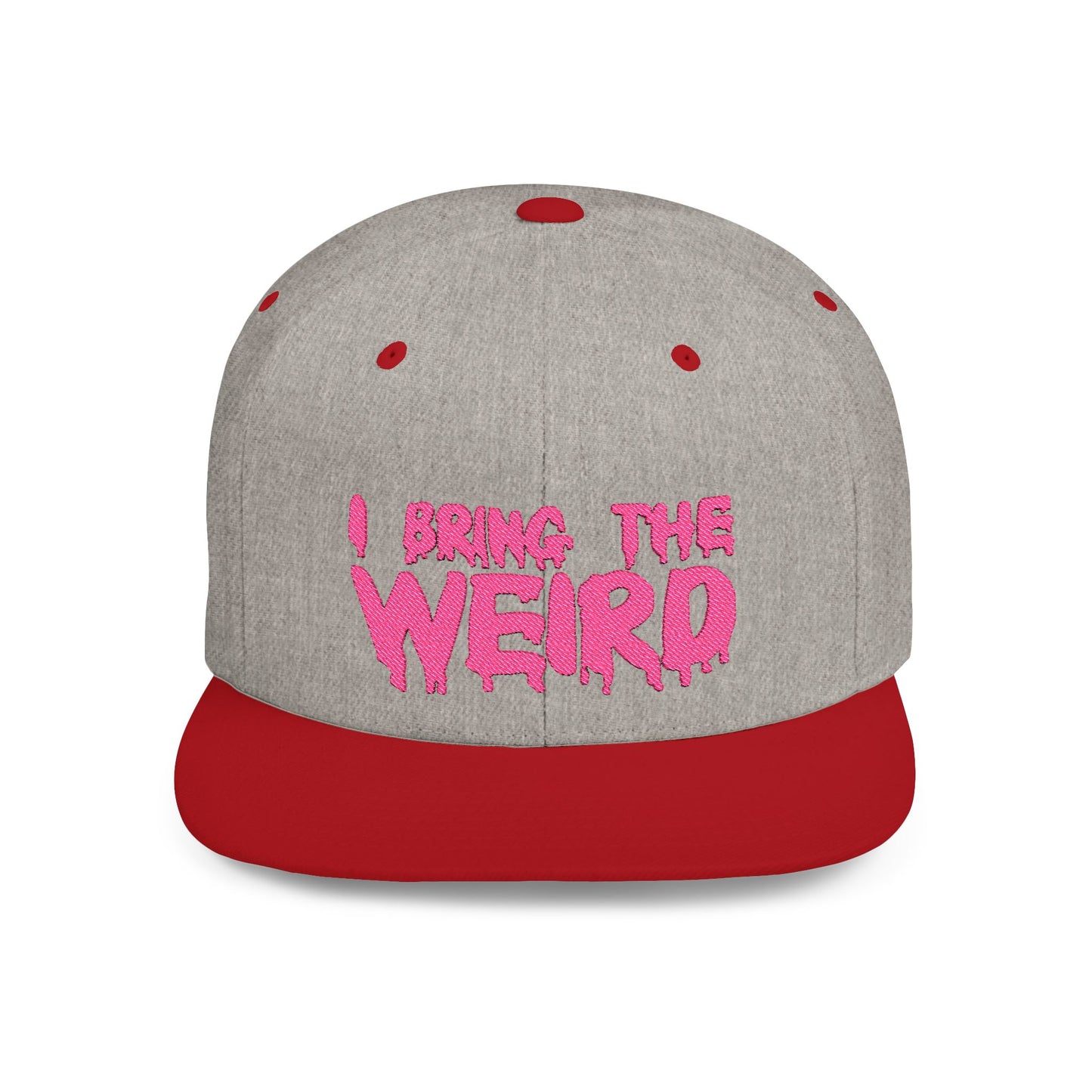 I BRING THE WEIRD Classic Flat Bill Trucker Cap - Pink