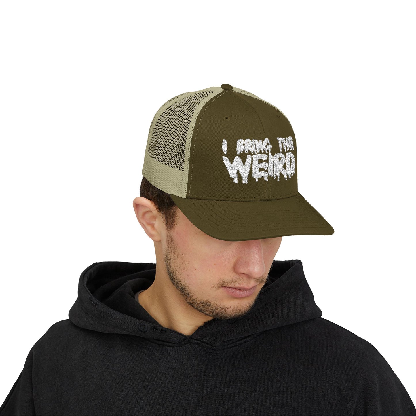 I BRING THE WEIRD Snapback Trucker Cap - Silver