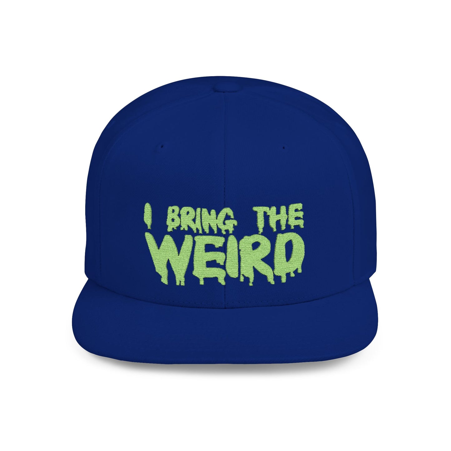 I BRING THE WEIRD Classic Flat Bill Trucker Cap - Neon Green