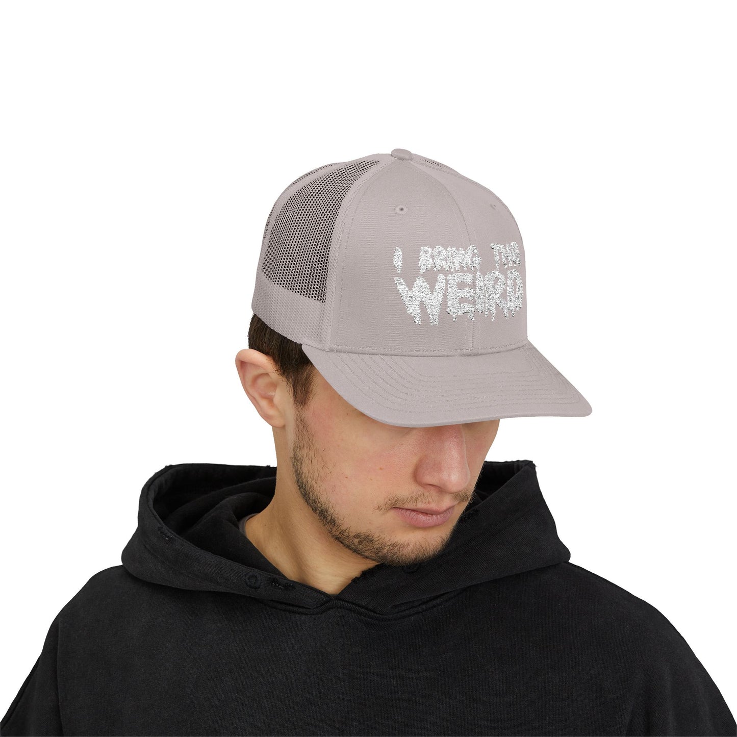 I BRING THE WEIRD Snapback Trucker Cap - Silver