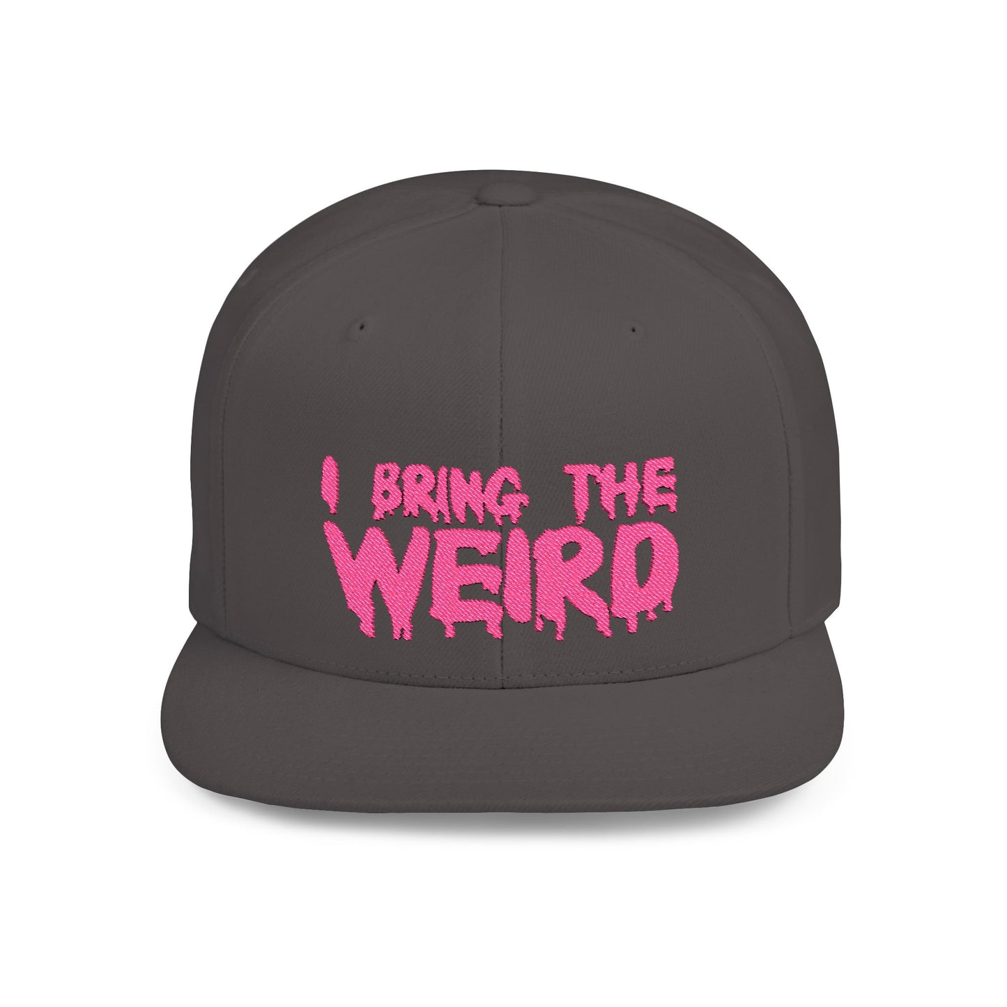 I BRING THE WEIRD Classic Flat Bill Trucker Cap - Pink