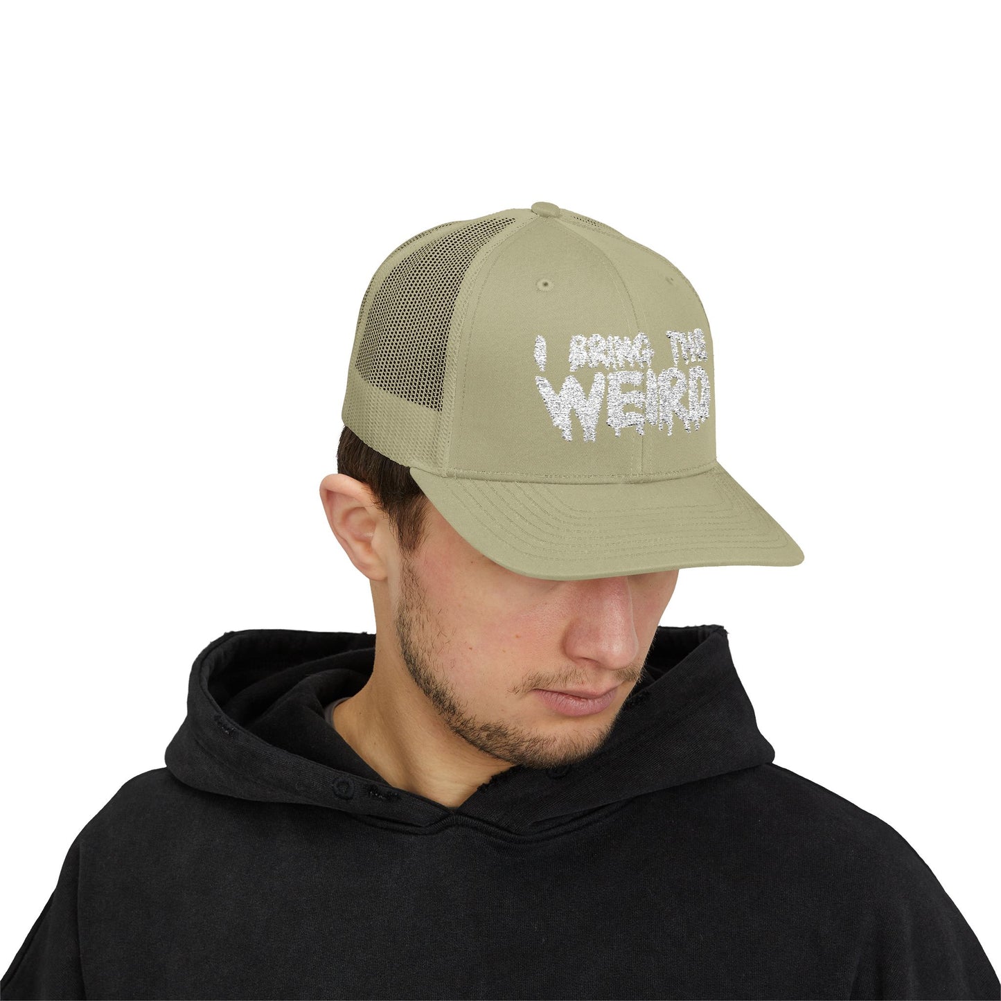I BRING THE WEIRD Snapback Trucker Cap - Silver