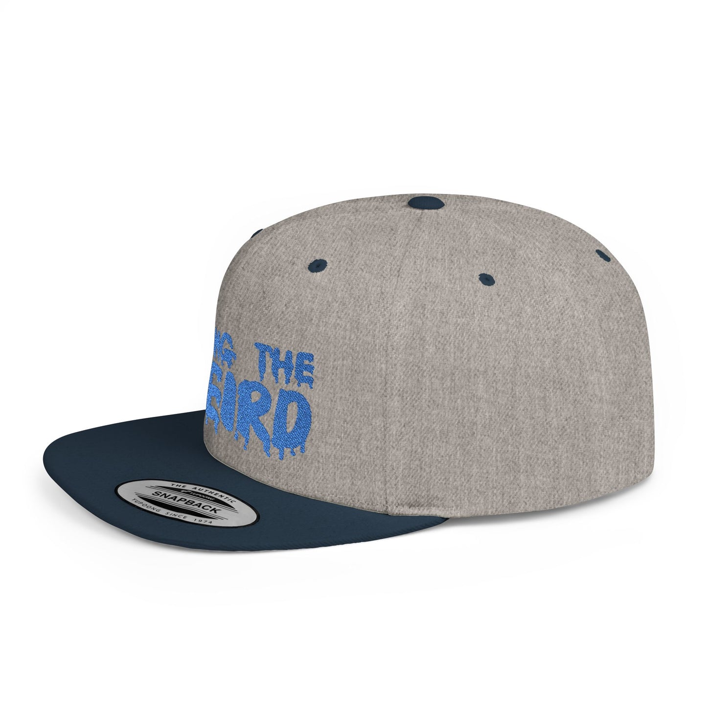 I Bring the Weird Flat Bill Snapback Hat - Blue | Unique Gifts for Quirky Friends, Stylish Headwear for Festivals, Fun Accessory for Parties