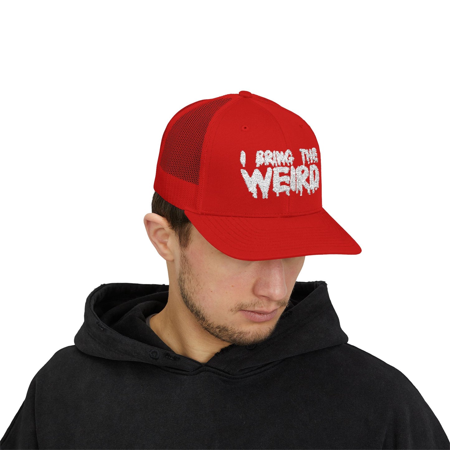 I BRING THE WEIRD Snapback Trucker Cap - Silver