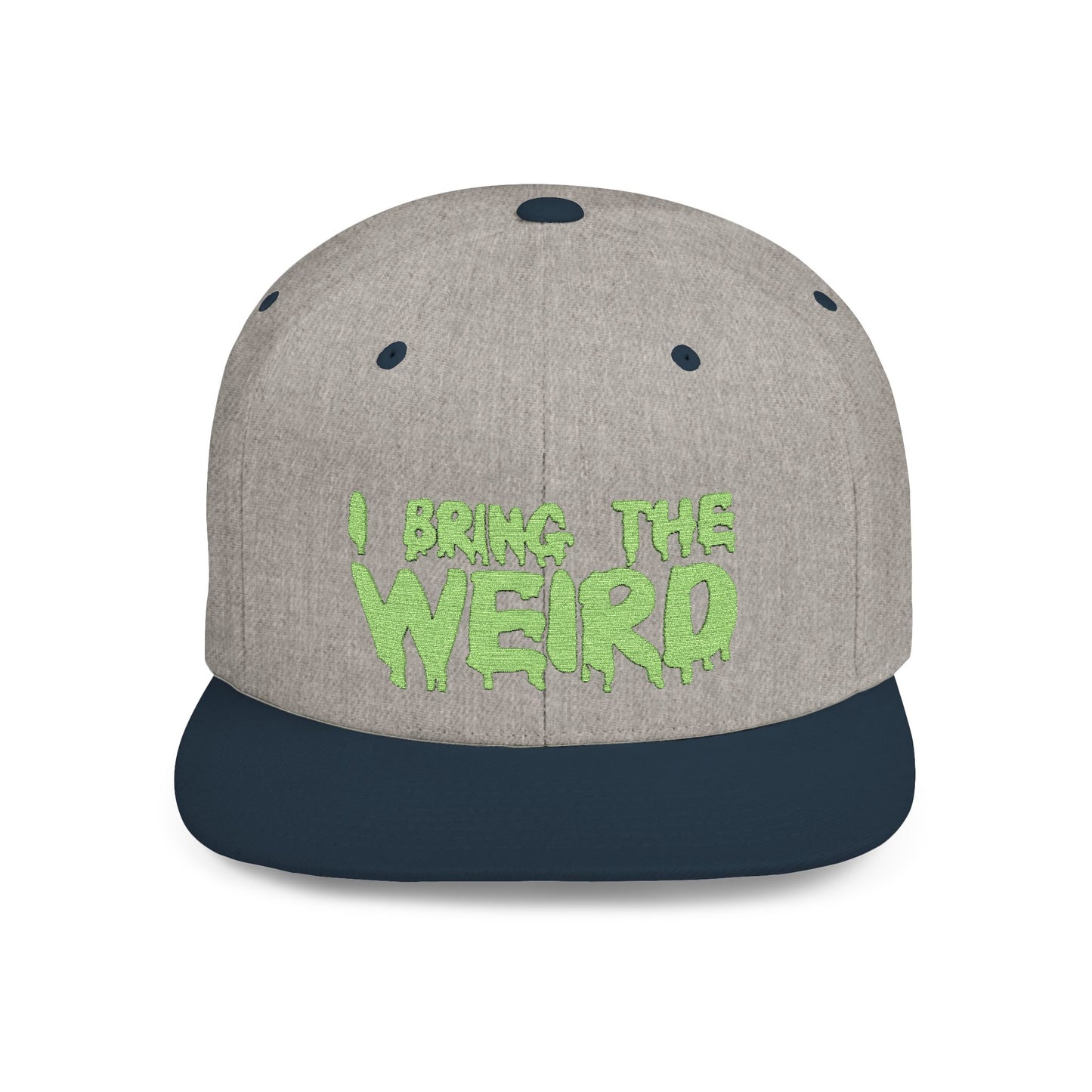 I BRING THE WEIRD Classic Flat Bill Trucker Cap - Neon Green