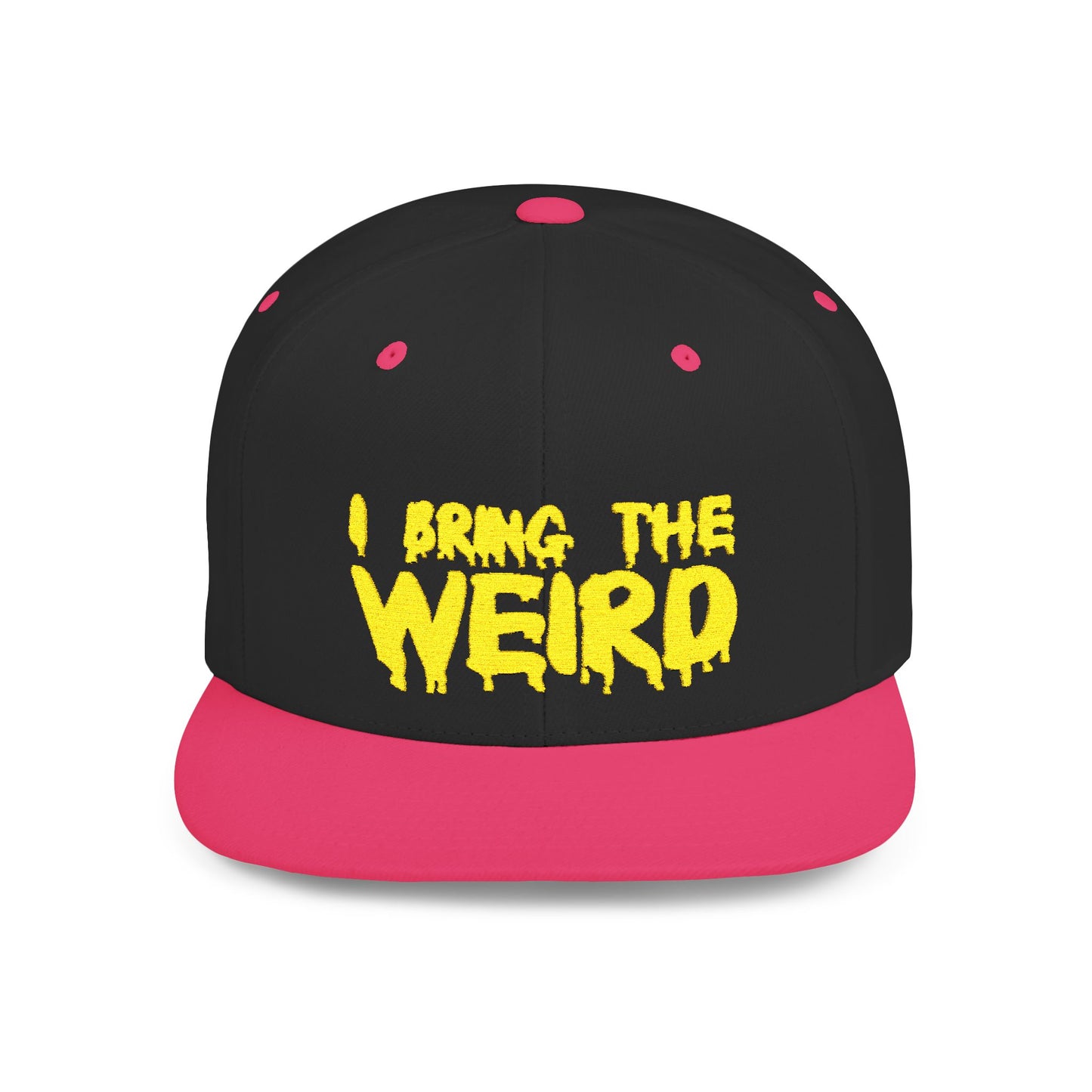 I BRING THE WEIRD Classic Flat Bill Trucker Cap - Yellow