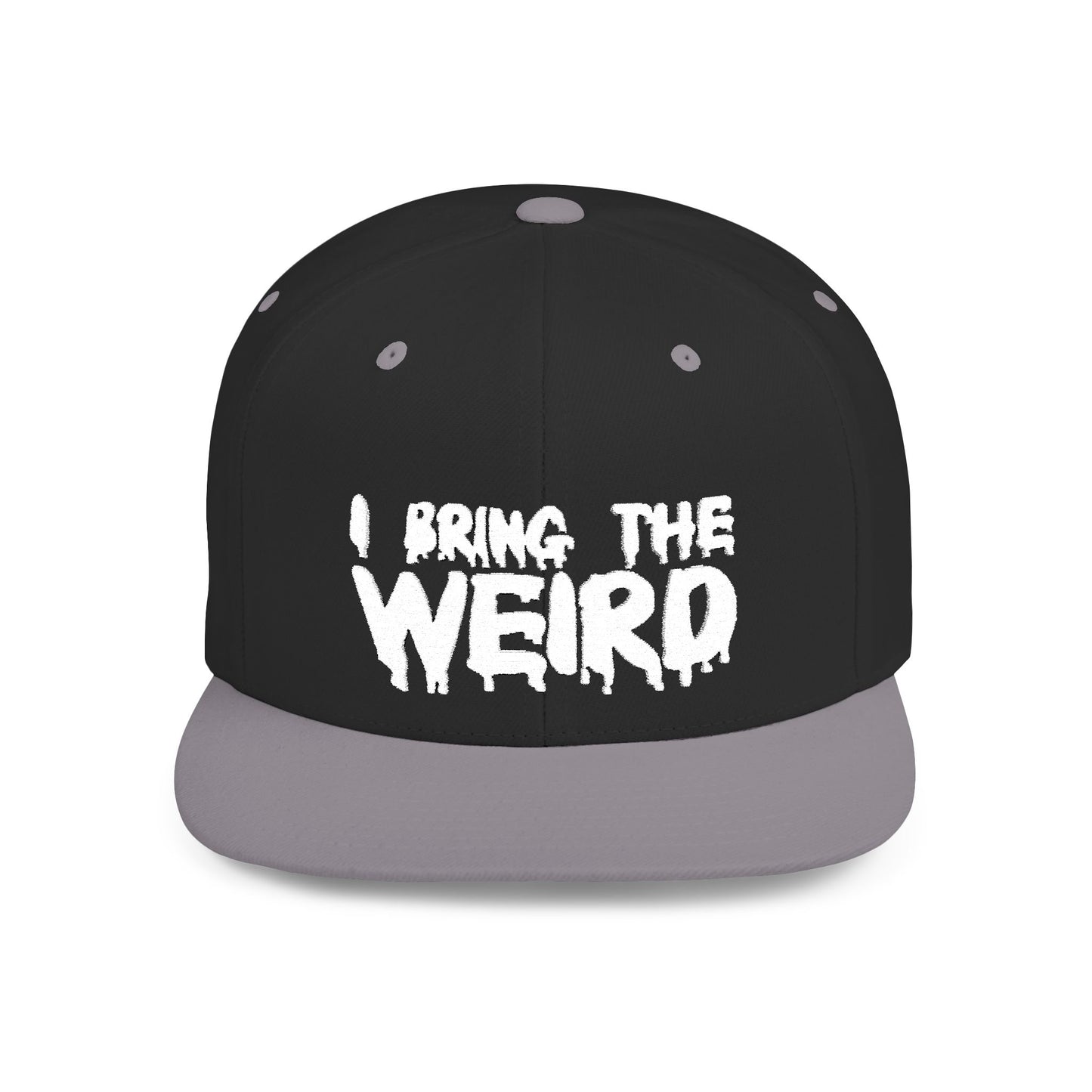 I BRING THE WEIRD Classic Flat Bill Trucker Cap - White
