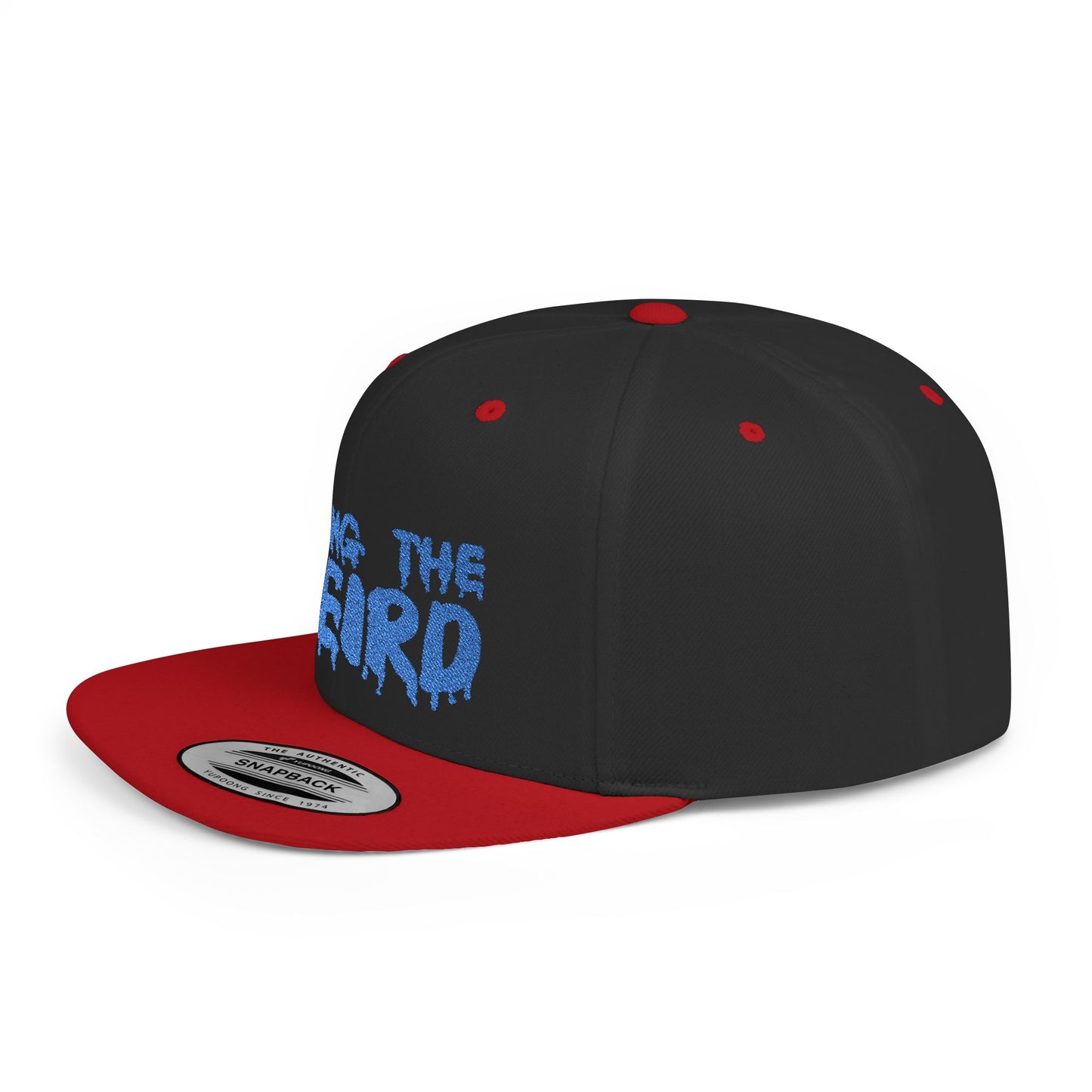 I Bring the Weird Flat Bill Snapback Hat - Blue | Unique Gifts for Quirky Friends, Stylish Headwear for Festivals, Fun Accessory for Parties
