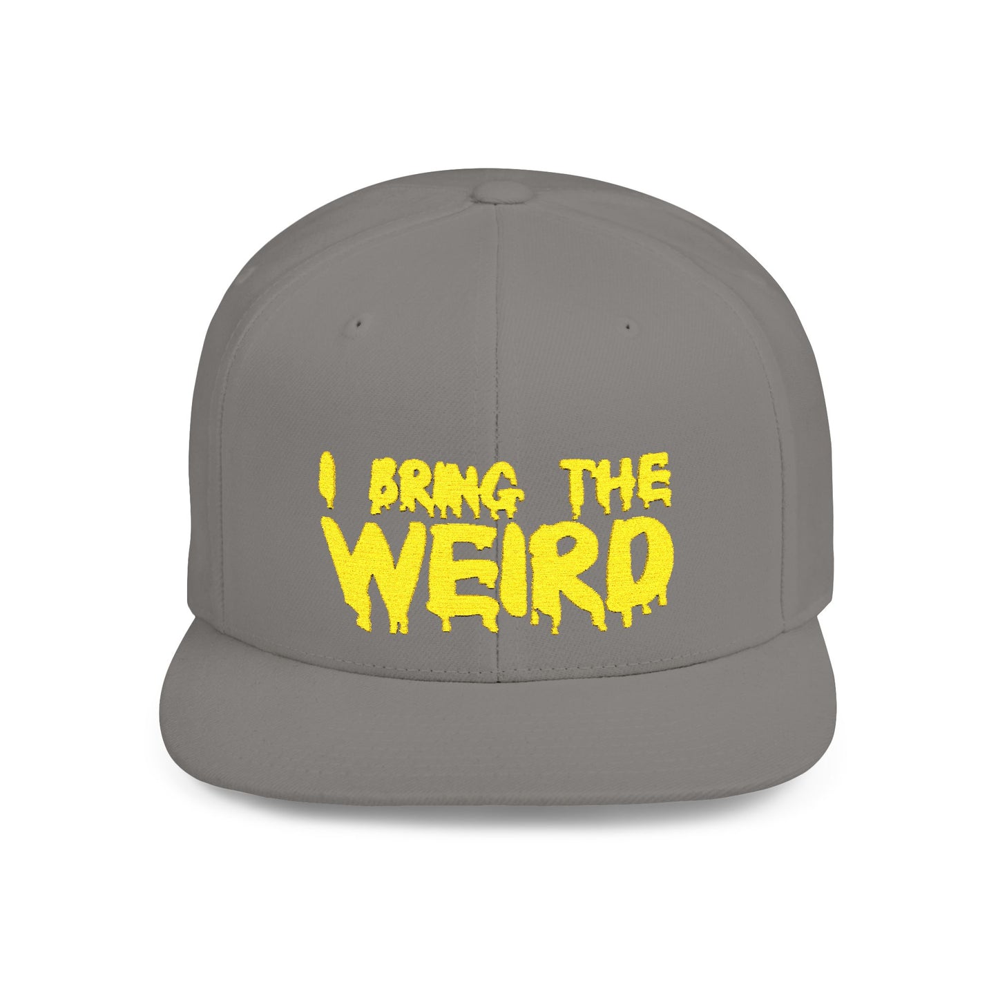 I BRING THE WEIRD Classic Flat Bill Trucker Cap - Yellow
