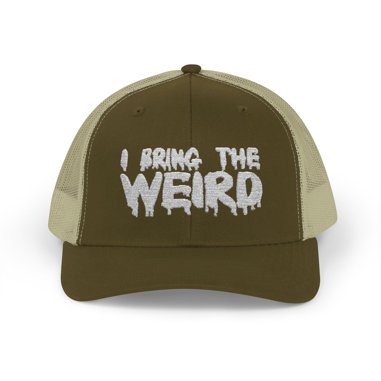 I BRING THE WEIRD Snapback Trucker Cap - Silver