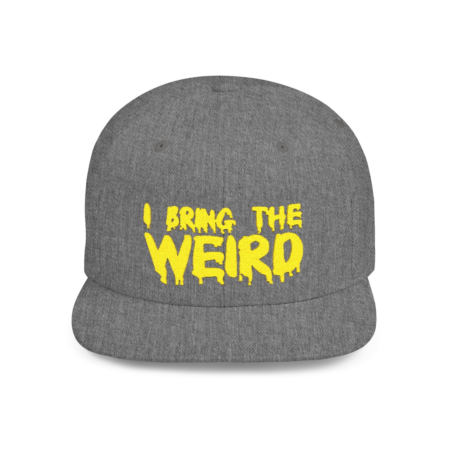 I BRING THE WEIRD Classic Flat Bill Trucker Cap - Yellow