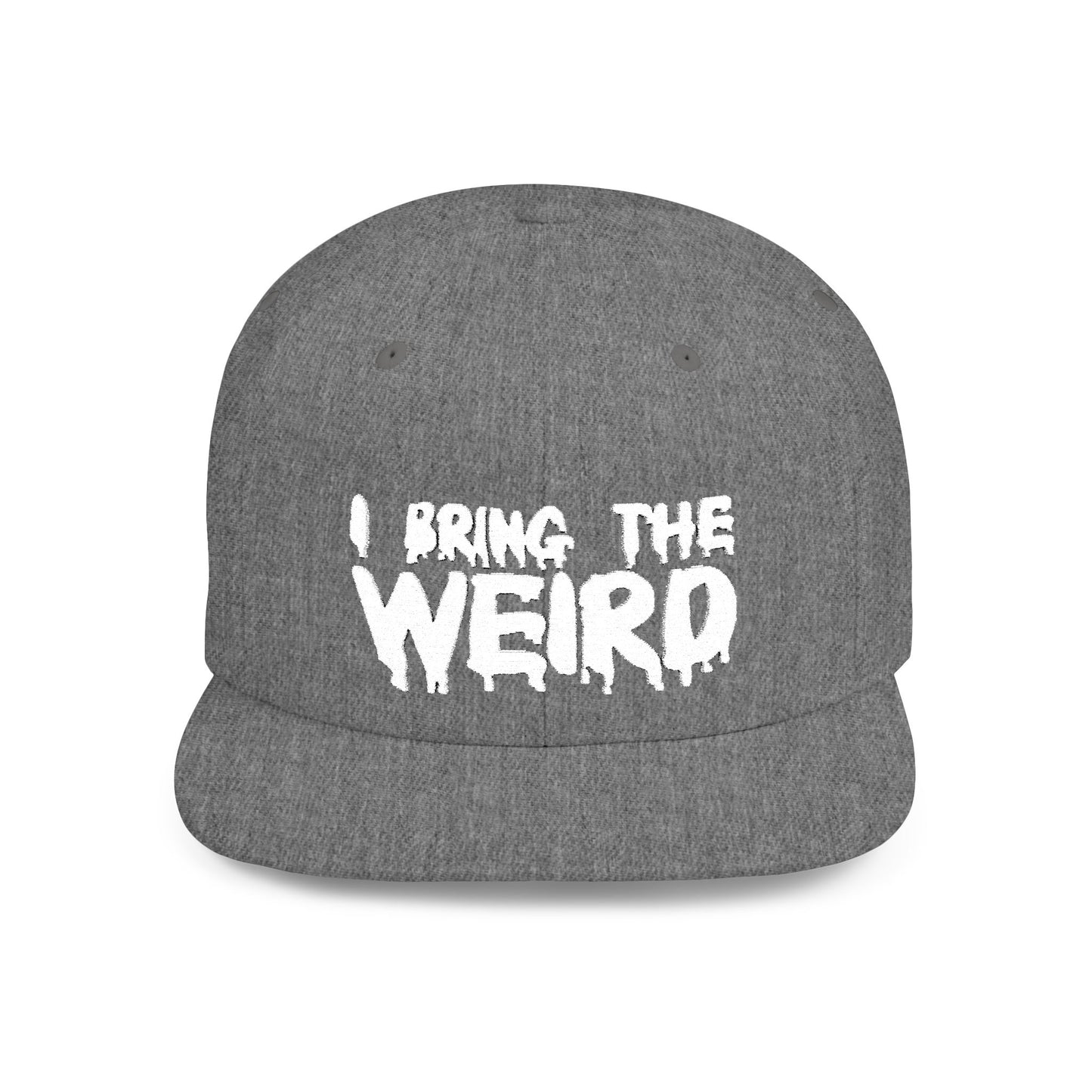 I BRING THE WEIRD Classic Flat Bill Trucker Cap - White