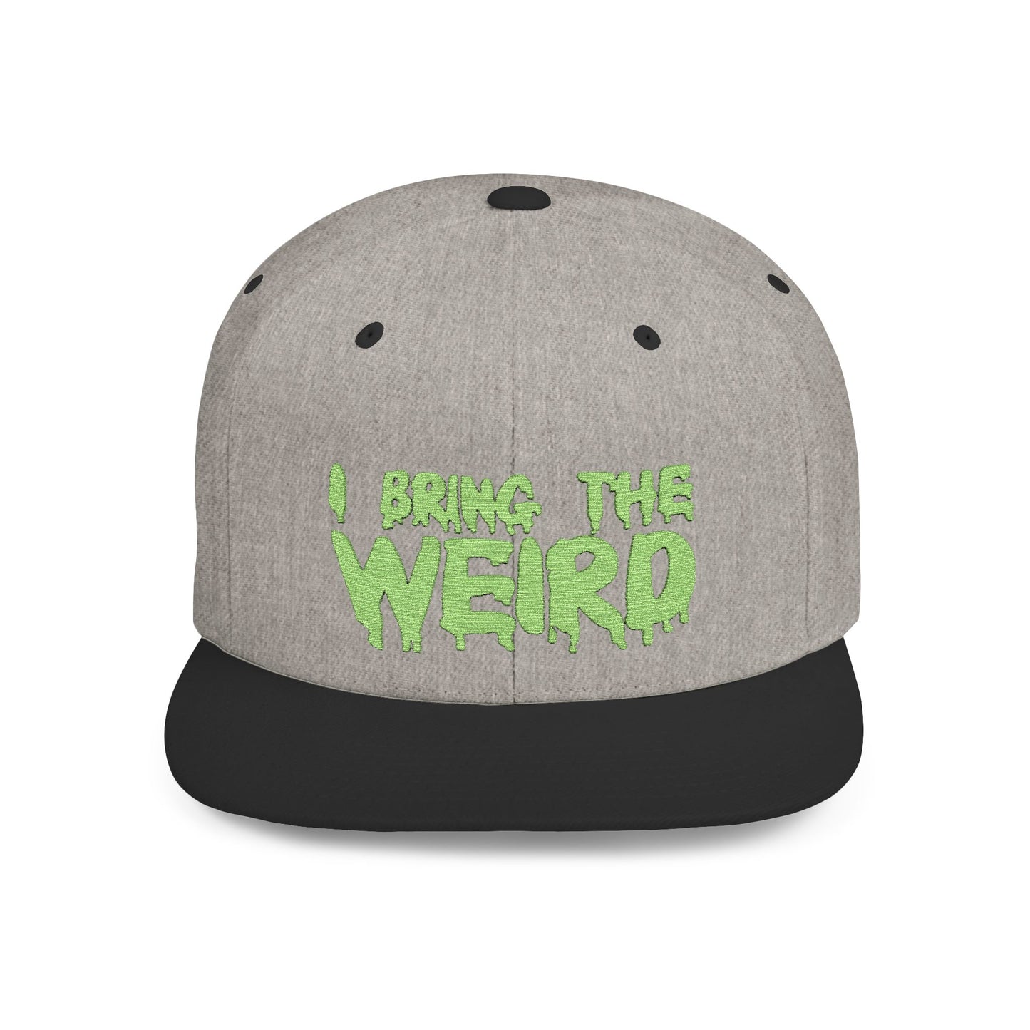 I BRING THE WEIRD Classic Flat Bill Trucker Cap - Neon Green