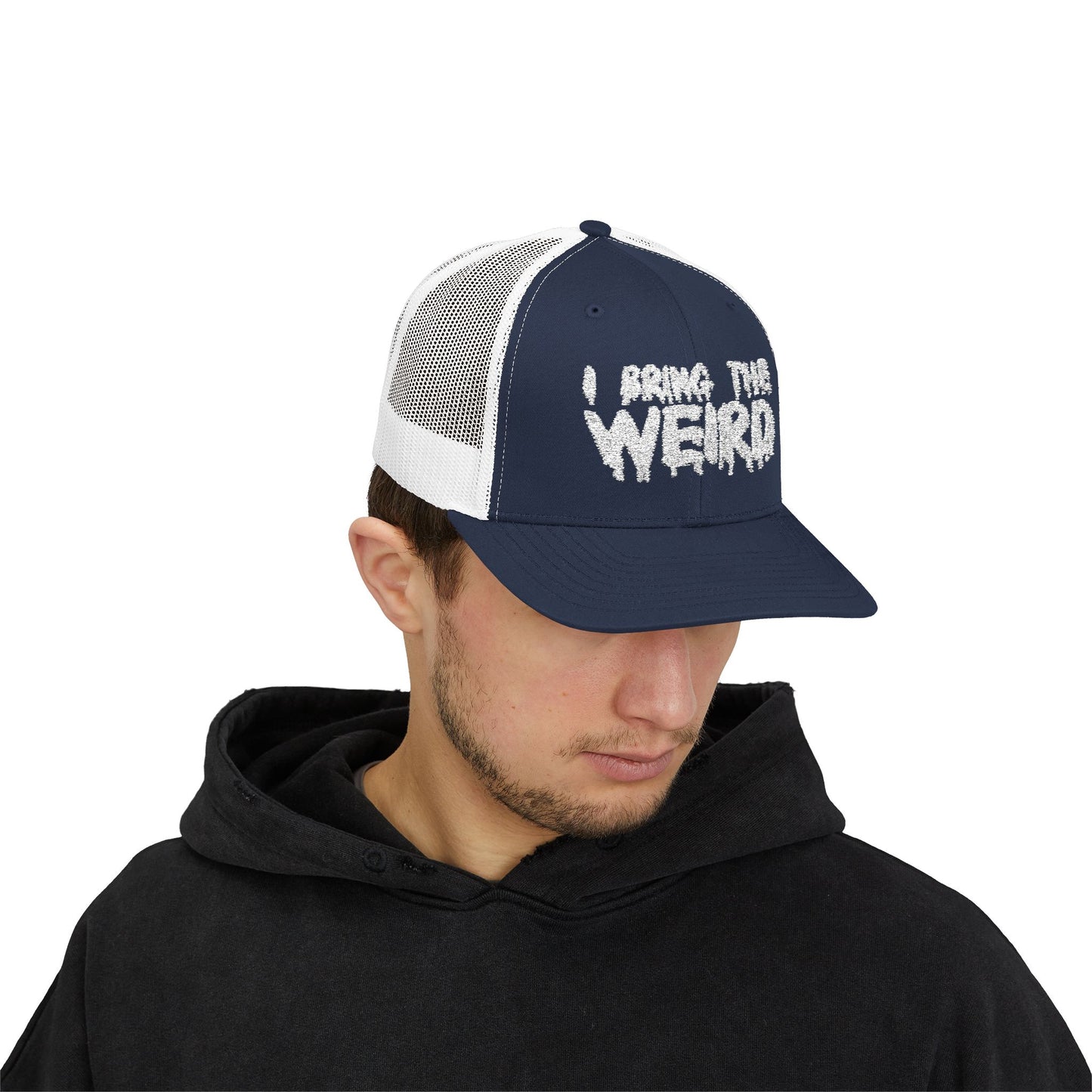I BRING THE WEIRD Snapback Trucker Cap - Silver