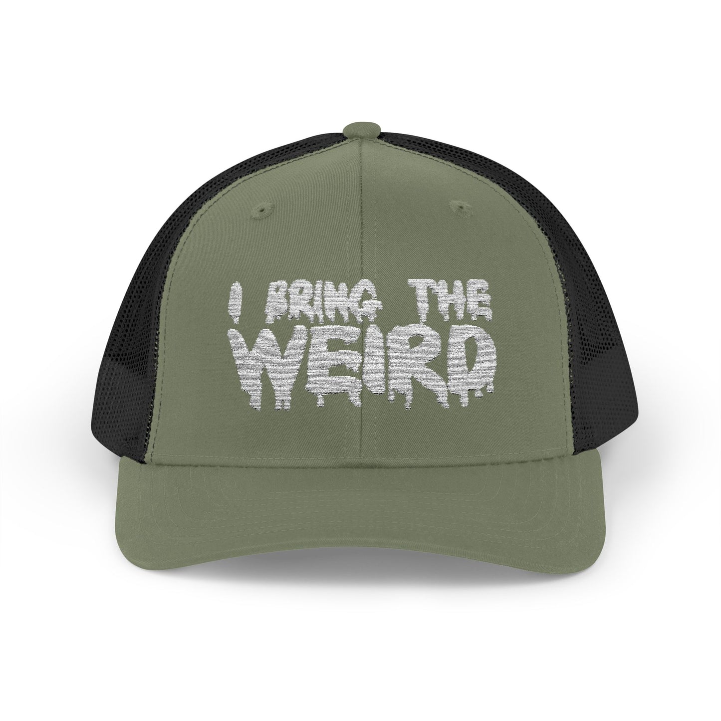 I BRING THE WEIRD Snapback Trucker Cap - Silver
