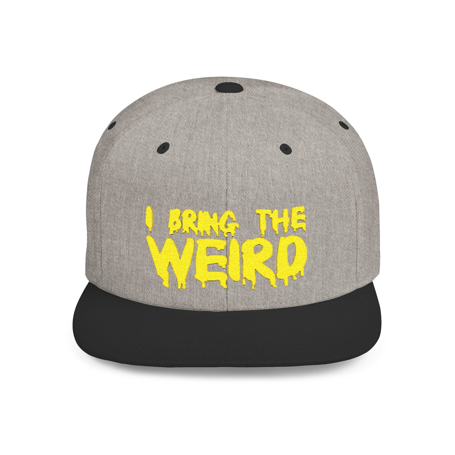 I BRING THE WEIRD Classic Flat Bill Trucker Cap - Yellow