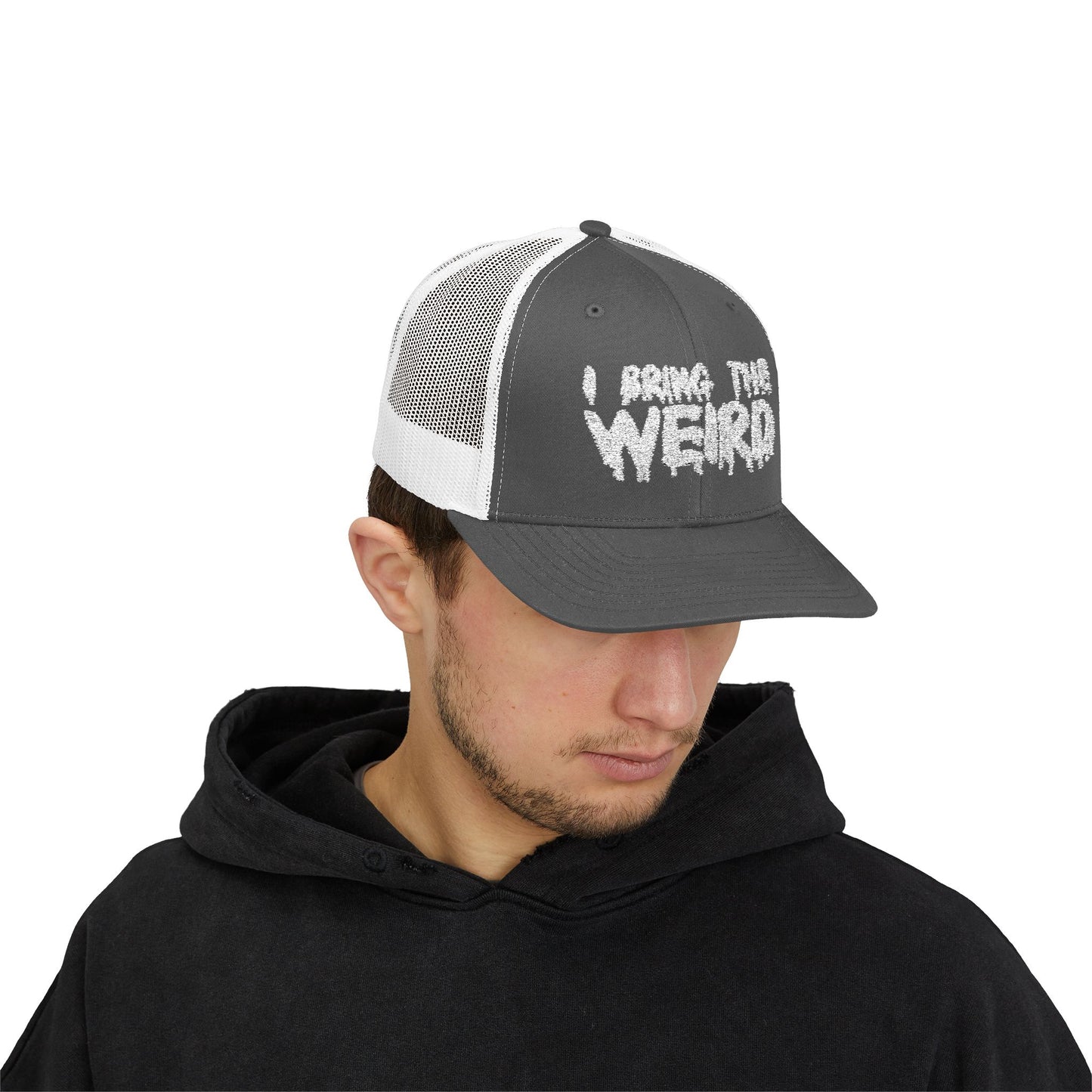 I BRING THE WEIRD Snapback Trucker Cap - Silver