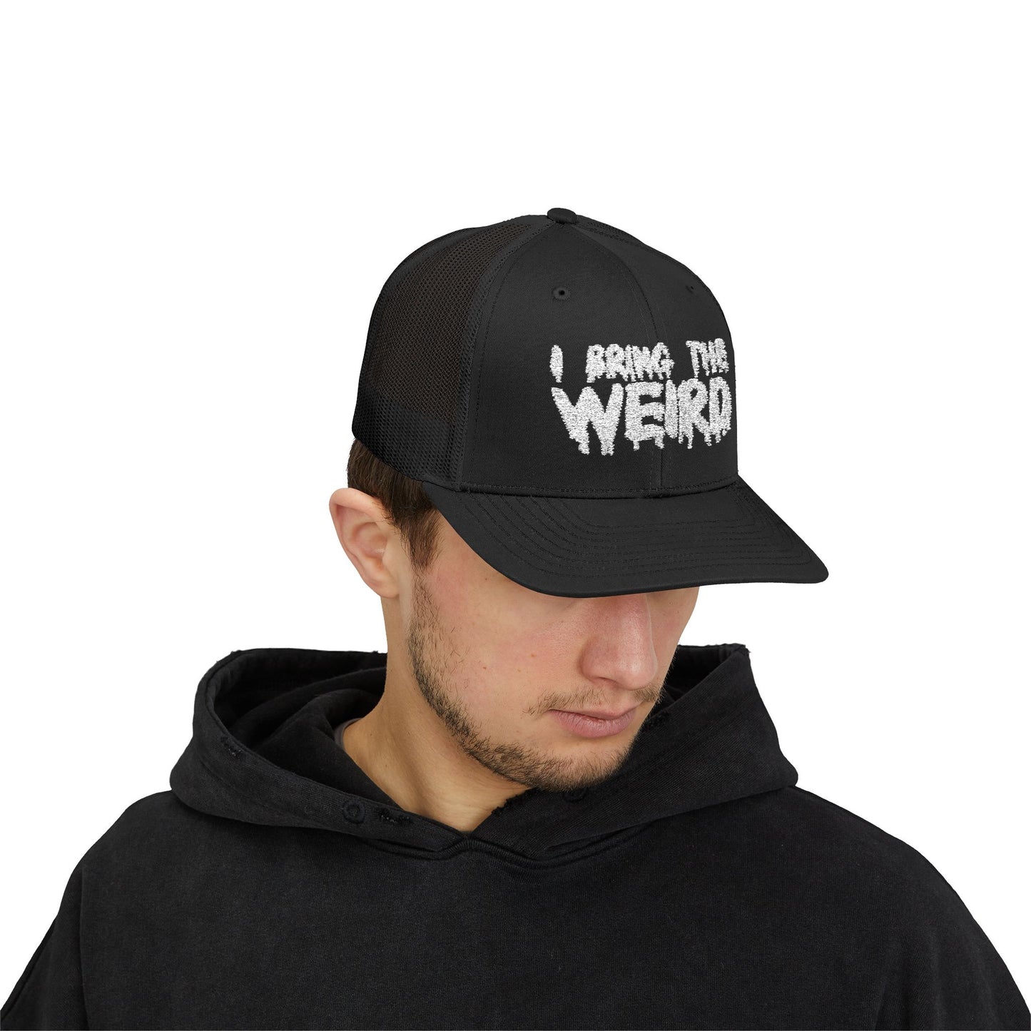 I BRING THE WEIRD Snapback Trucker Cap - Silver