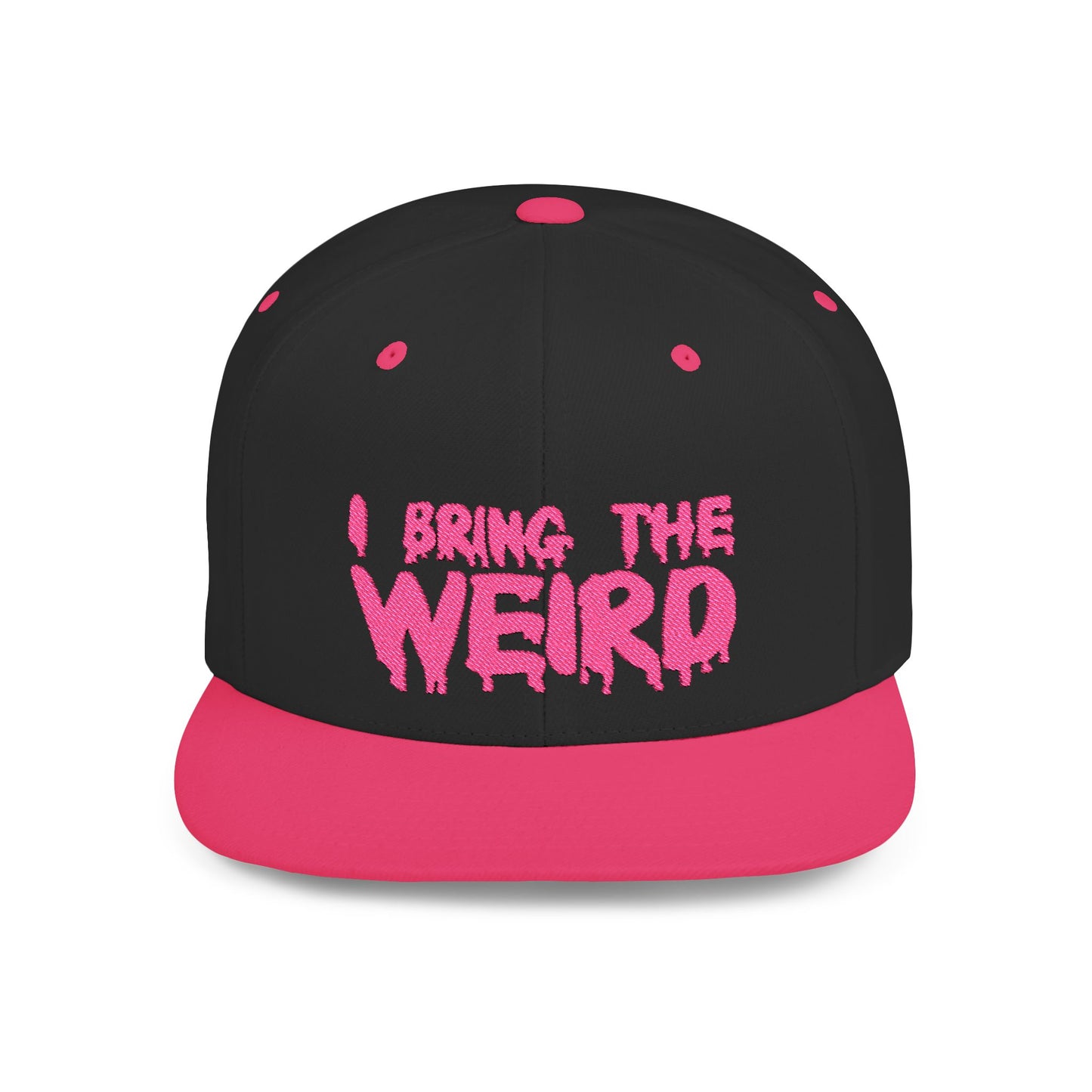 I BRING THE WEIRD Classic Flat Bill Trucker Cap - Pink