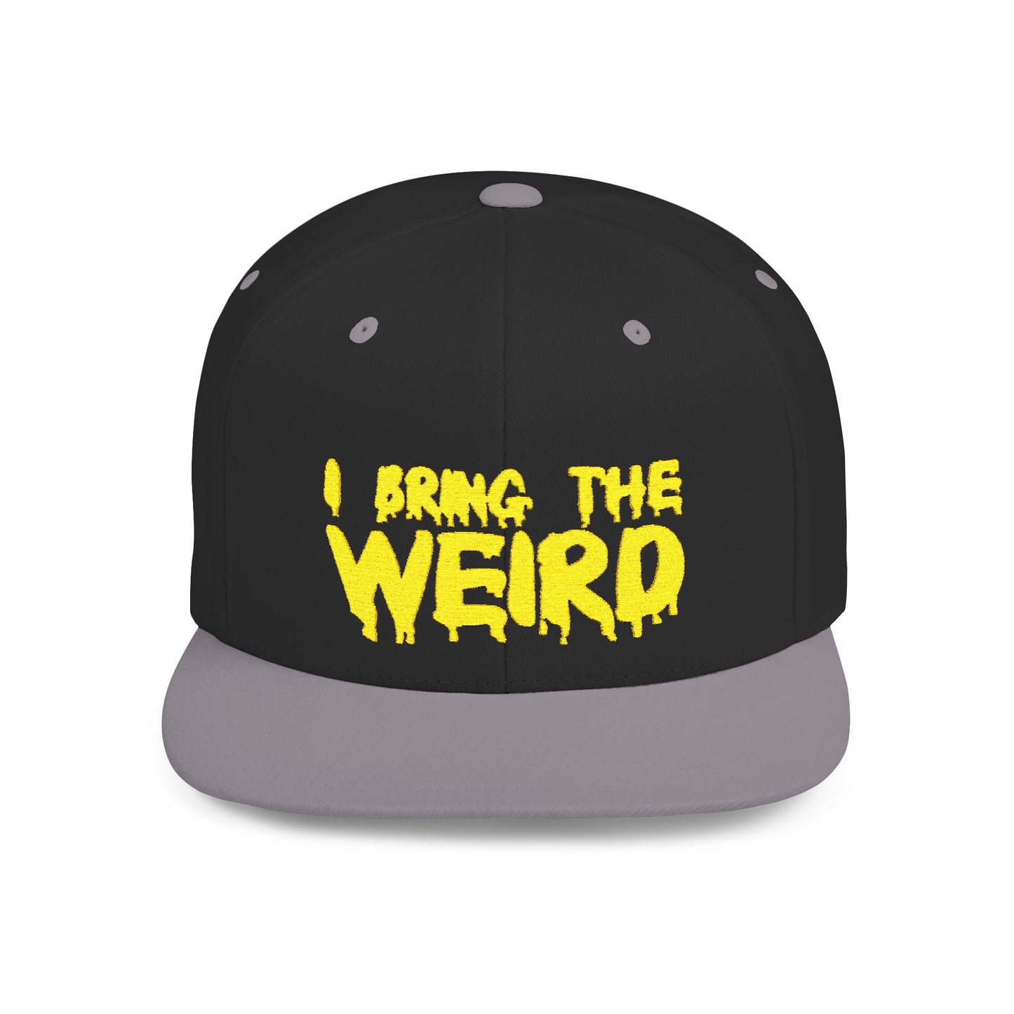 I BRING THE WEIRD Classic Flat Bill Trucker Cap - Yellow