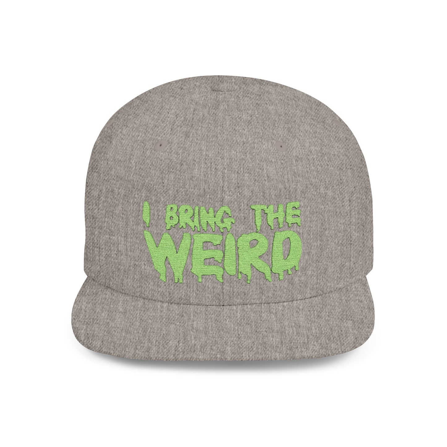 I BRING THE WEIRD Classic Flat Bill Trucker Cap - Neon Green