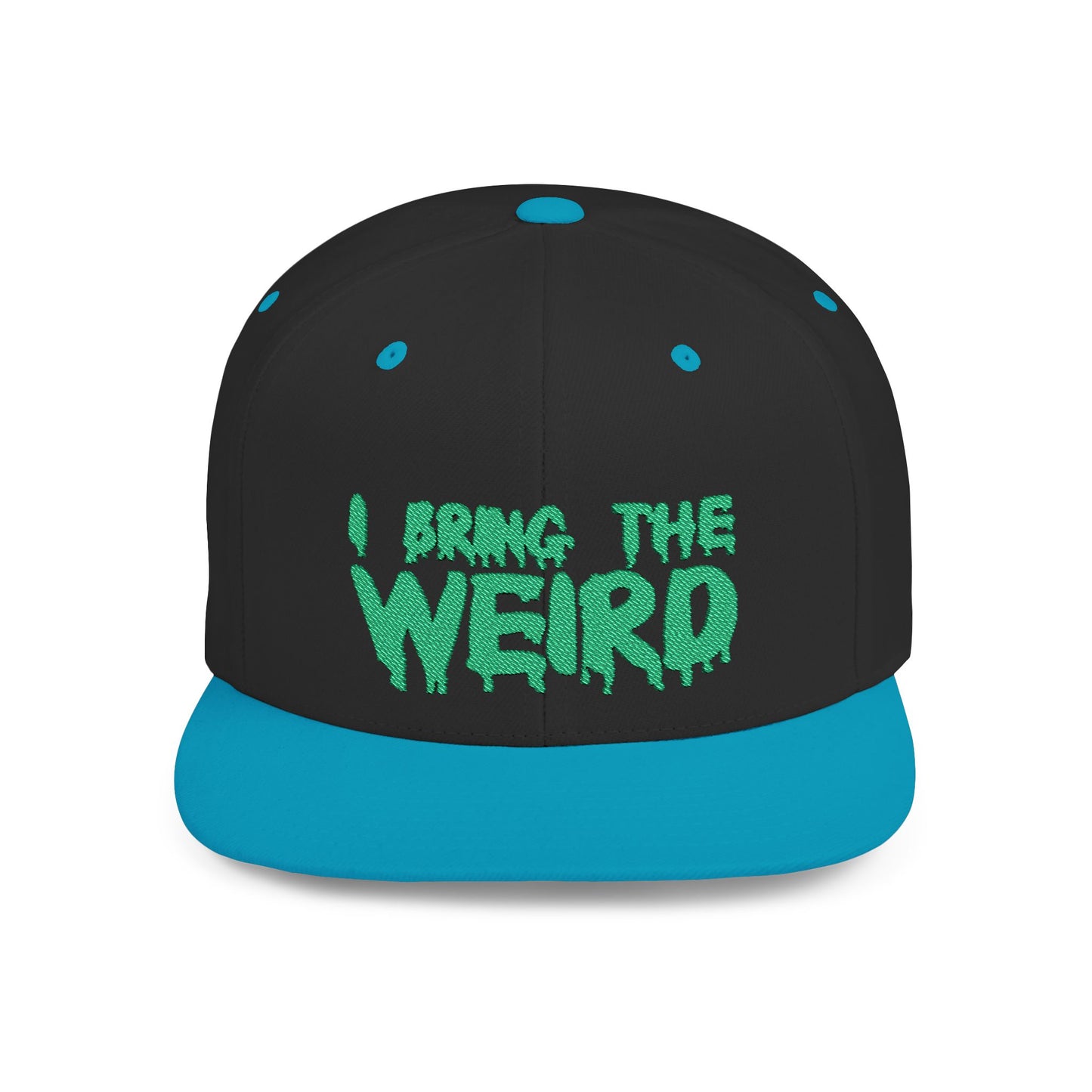 I BRING THE WEIRD Classic Flat Bill Trucker Cap - Green