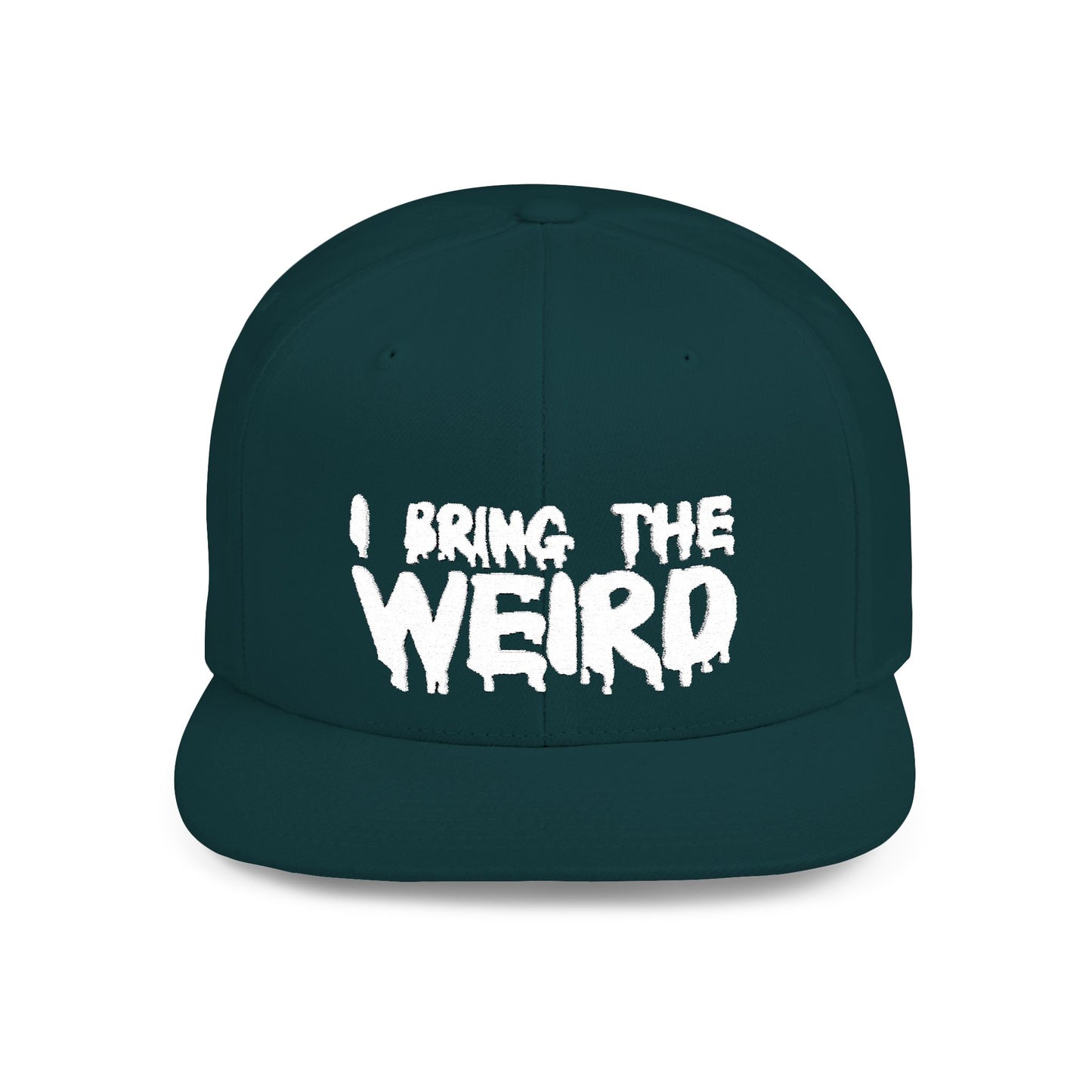 I BRING THE WEIRD Classic Flat Bill Trucker Cap - White