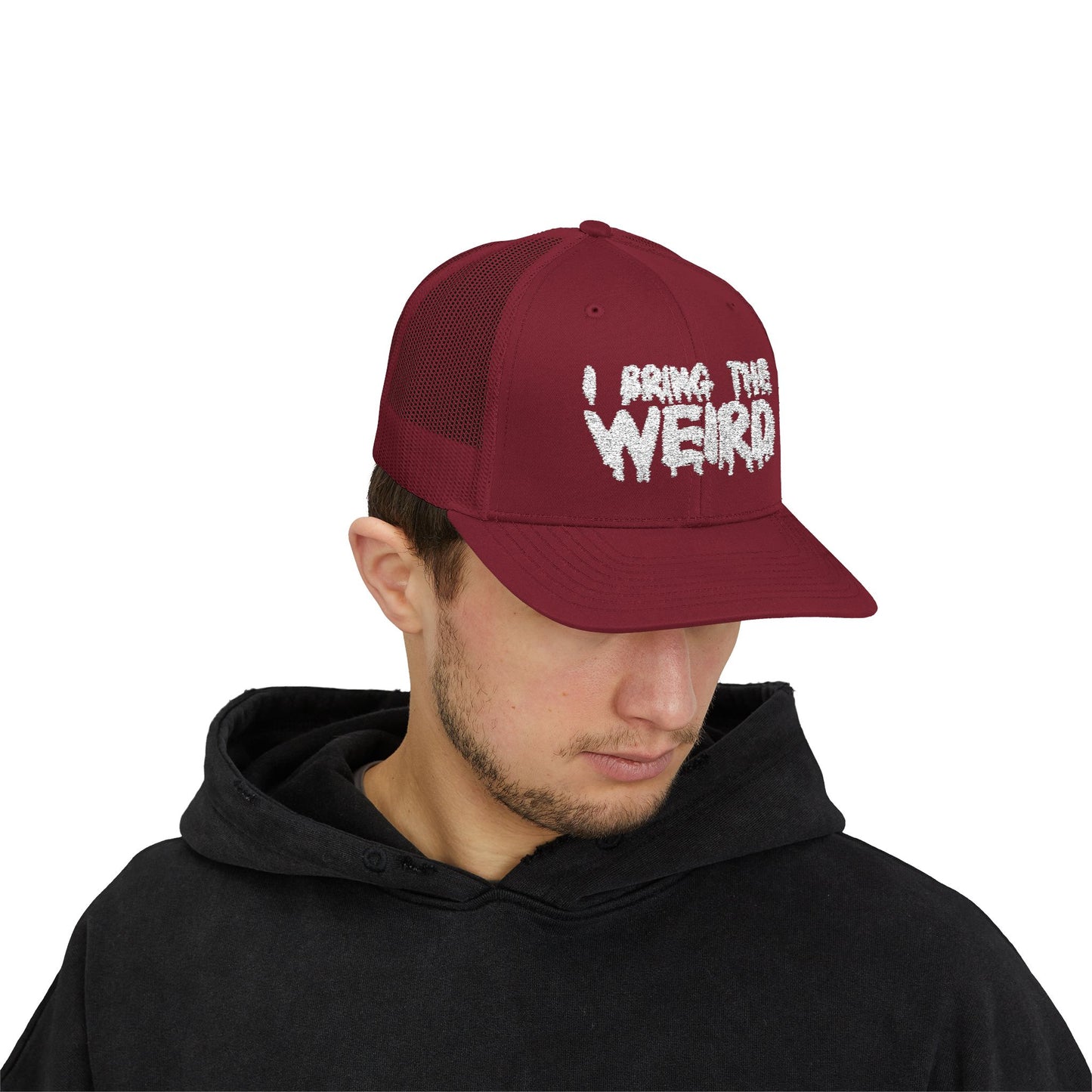 I BRING THE WEIRD Snapback Trucker Cap - Silver