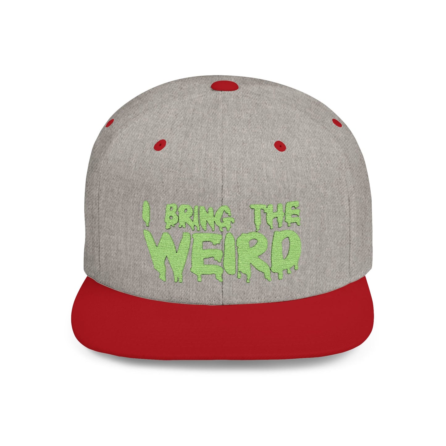 I BRING THE WEIRD Classic Flat Bill Trucker Cap - Neon Green
