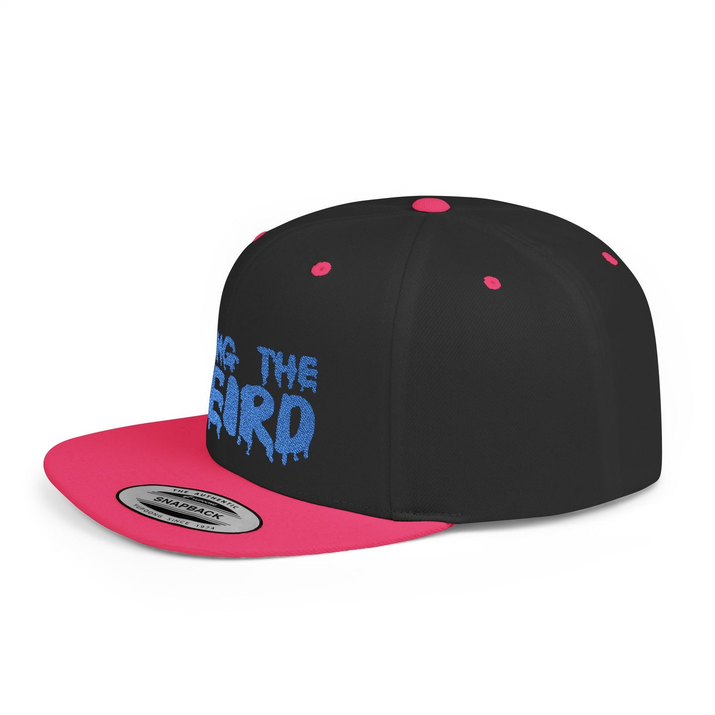 I Bring the Weird Flat Bill Snapback Hat - Blue | Unique Gifts for Quirky Friends, Stylish Headwear for Festivals, Fun Accessory for Parties