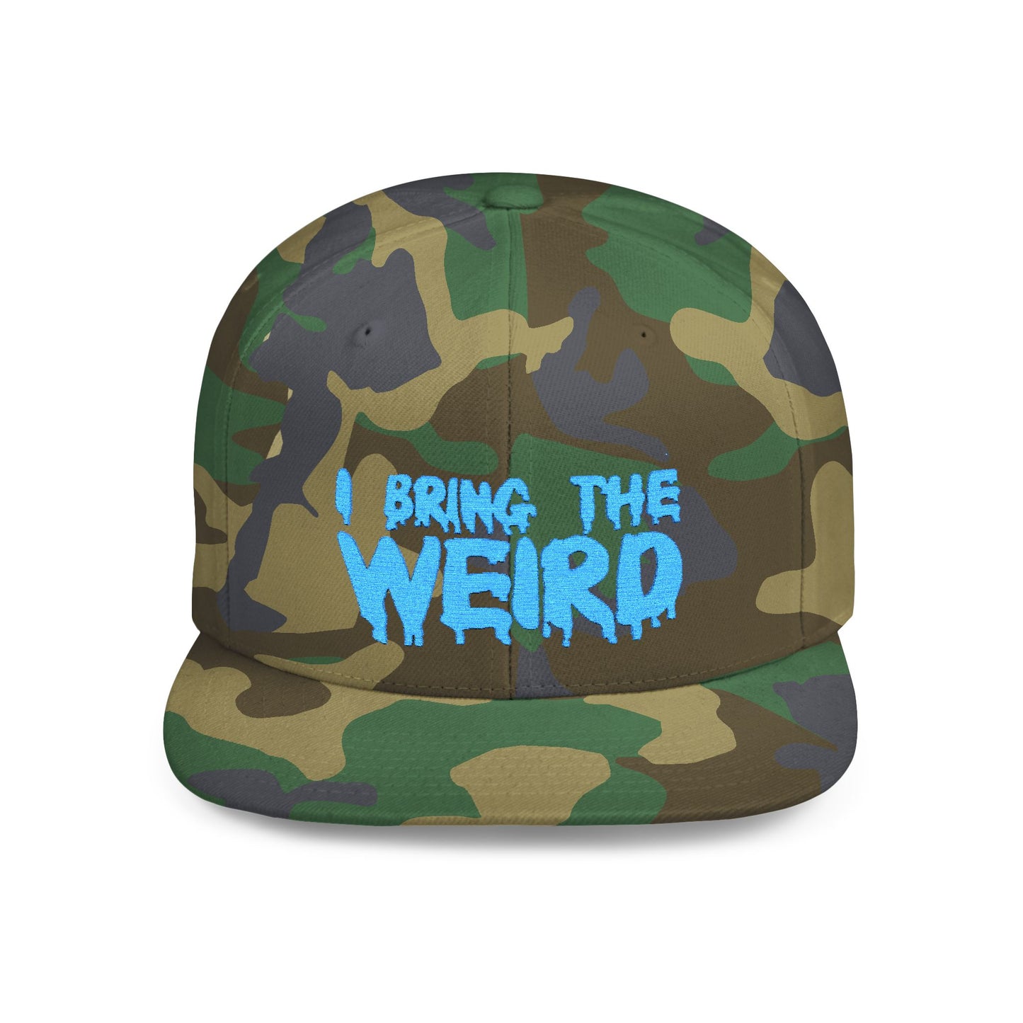 I BRING THE WEIRD Classic Flat Bill Trucker Cap - Teal