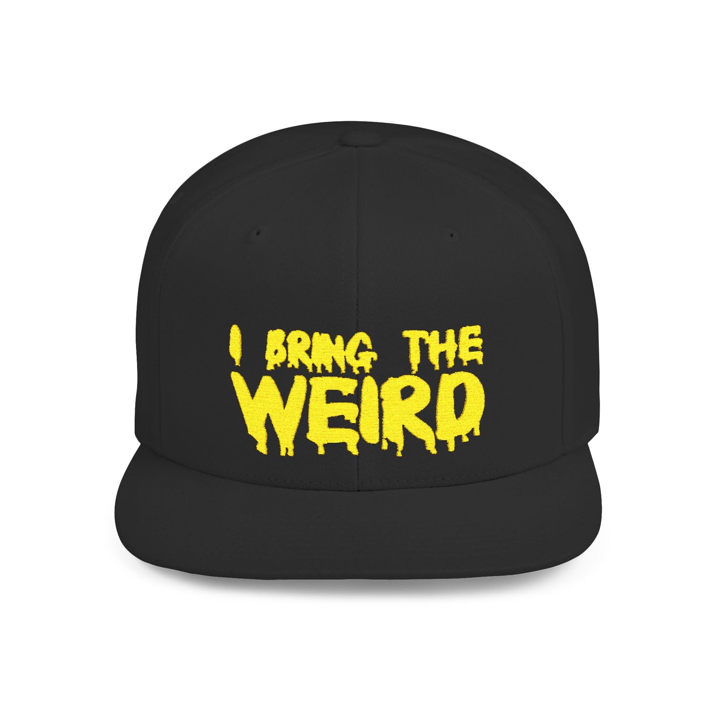 I BRING THE WEIRD Classic Flat Bill Trucker Cap - Yellow
