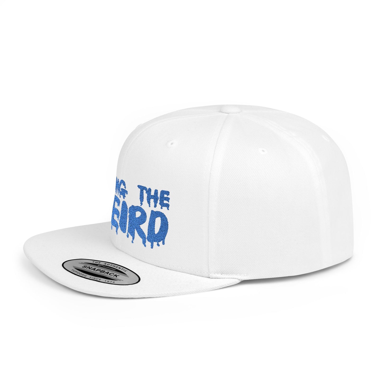 I Bring the Weird Flat Bill Snapback Hat - Blue | Unique Gifts for Quirky Friends, Stylish Headwear for Festivals, Fun Accessory for Parties