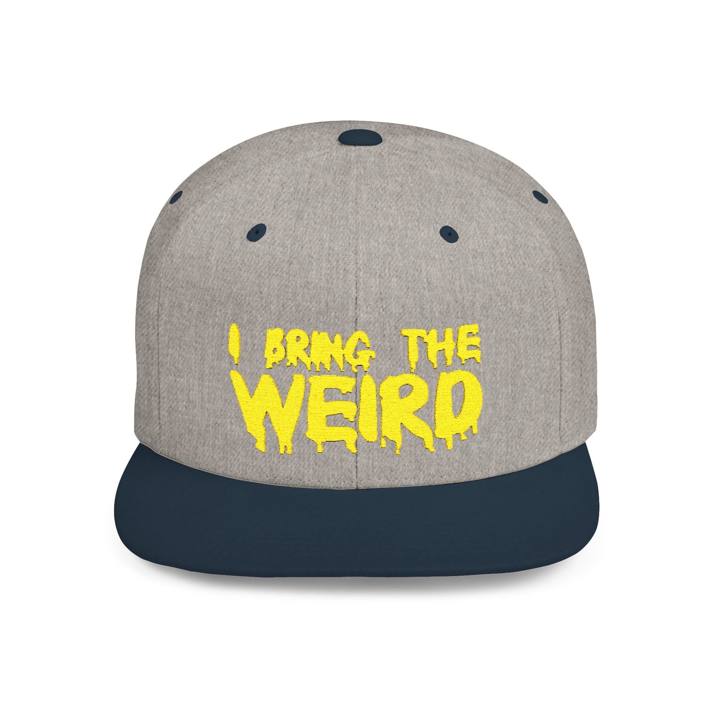 I BRING THE WEIRD Classic Flat Bill Trucker Cap - Yellow