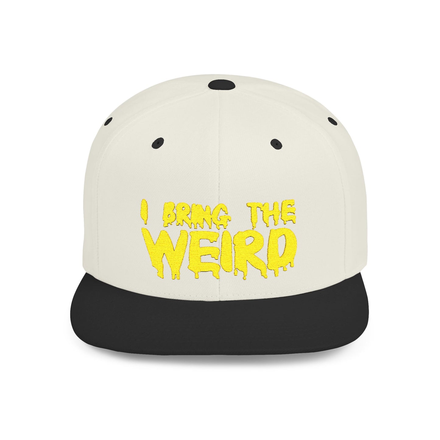 I BRING THE WEIRD Classic Flat Bill Trucker Cap - Yellow