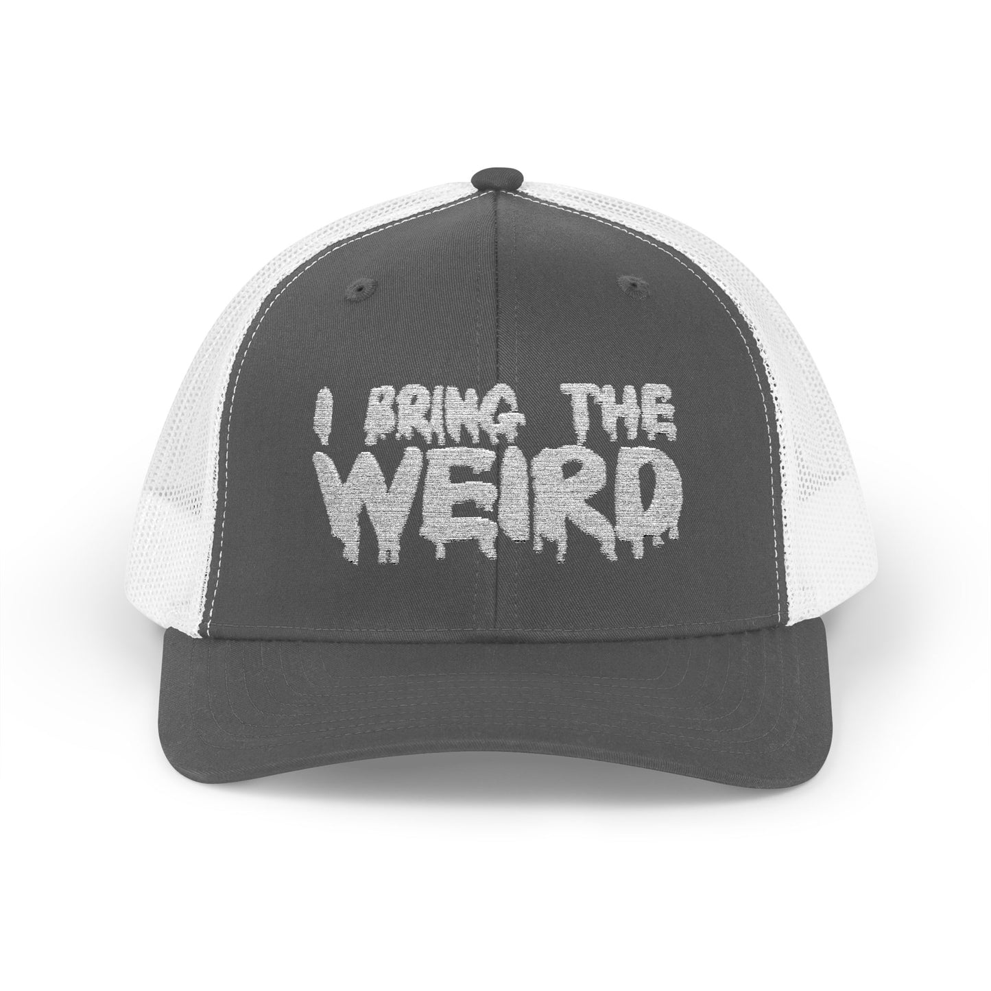 I BRING THE WEIRD Snapback Trucker Cap - Silver