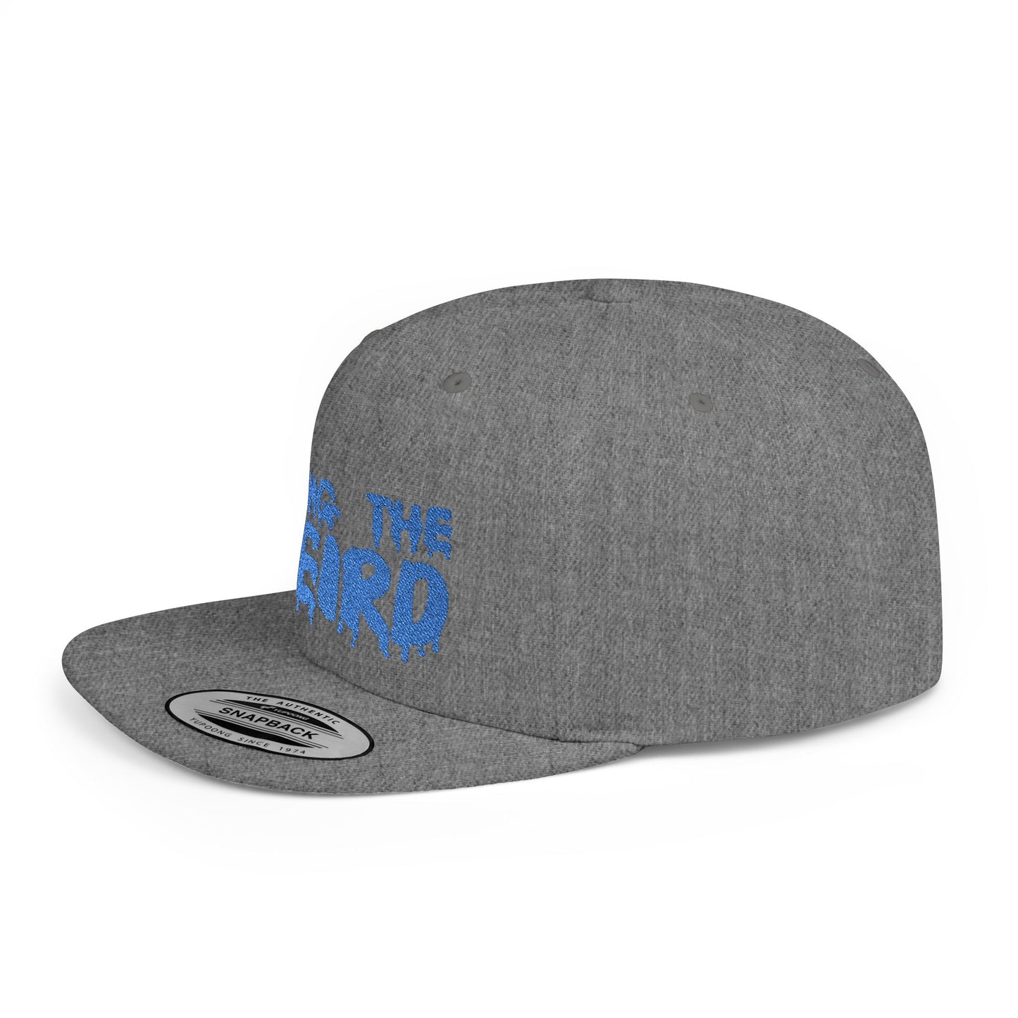 I Bring the Weird Flat Bill Snapback Hat - Blue | Unique Gifts for Quirky Friends, Stylish Headwear for Festivals, Fun Accessory for Parties