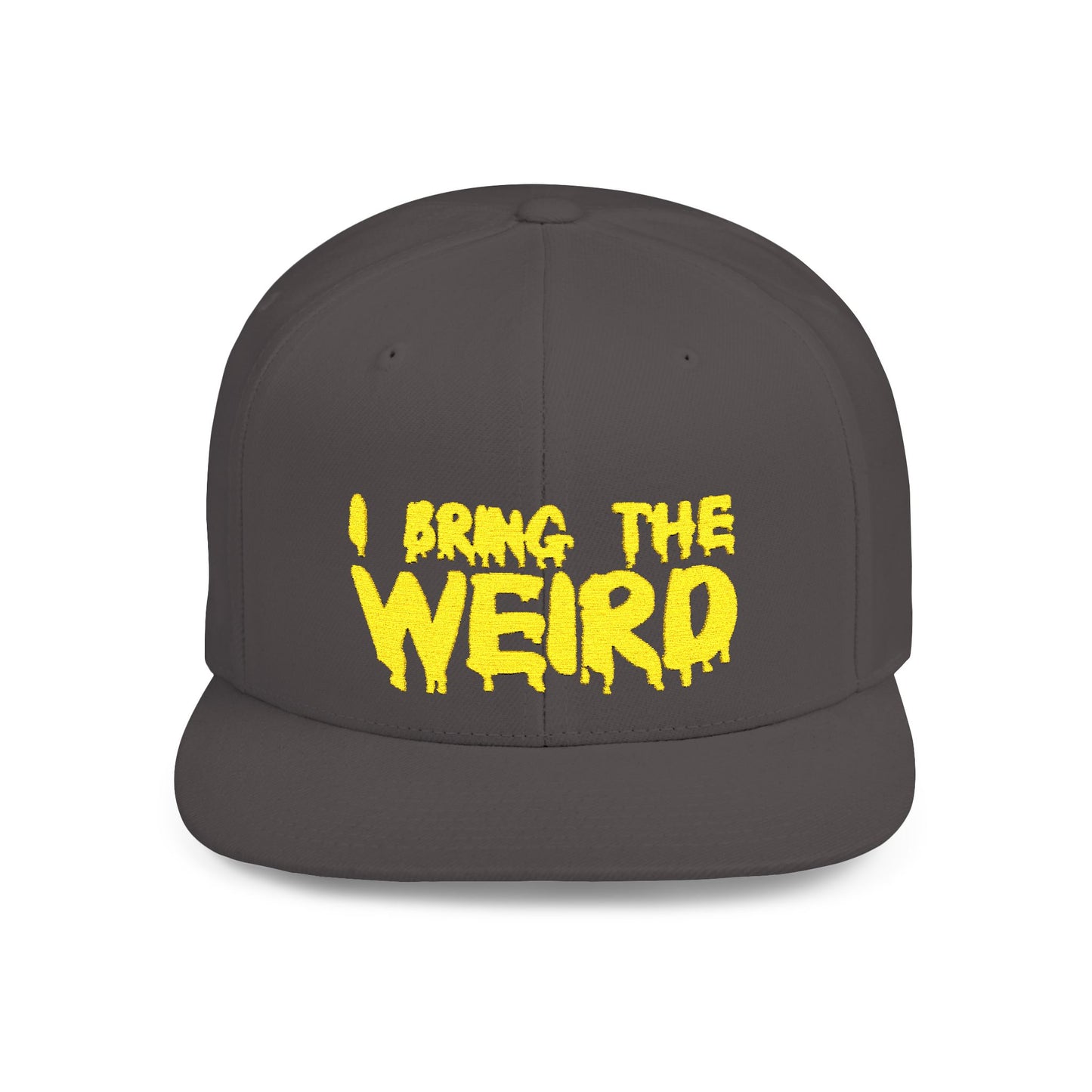I BRING THE WEIRD Classic Flat Bill Trucker Cap - Yellow