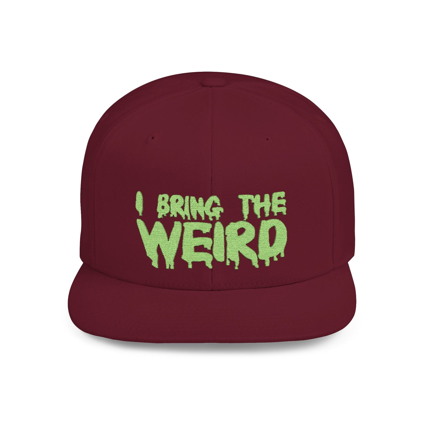 I BRING THE WEIRD Classic Flat Bill Trucker Cap - Neon Green