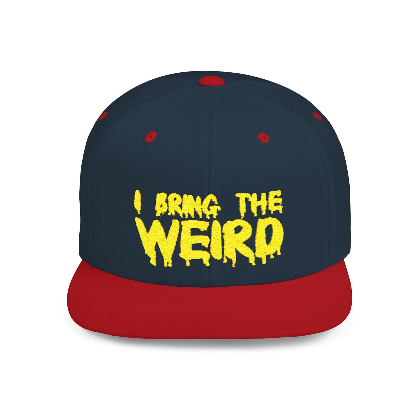 I BRING THE WEIRD Classic Flat Bill Trucker Cap - Yellow