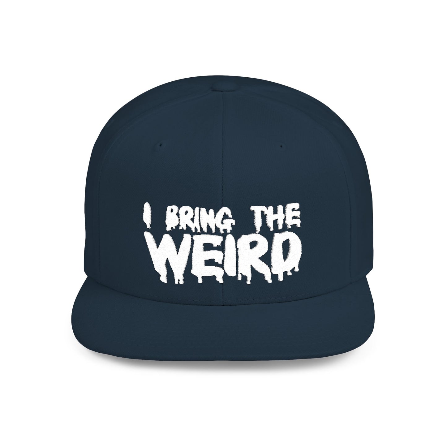 I BRING THE WEIRD Classic Flat Bill Trucker Cap - White