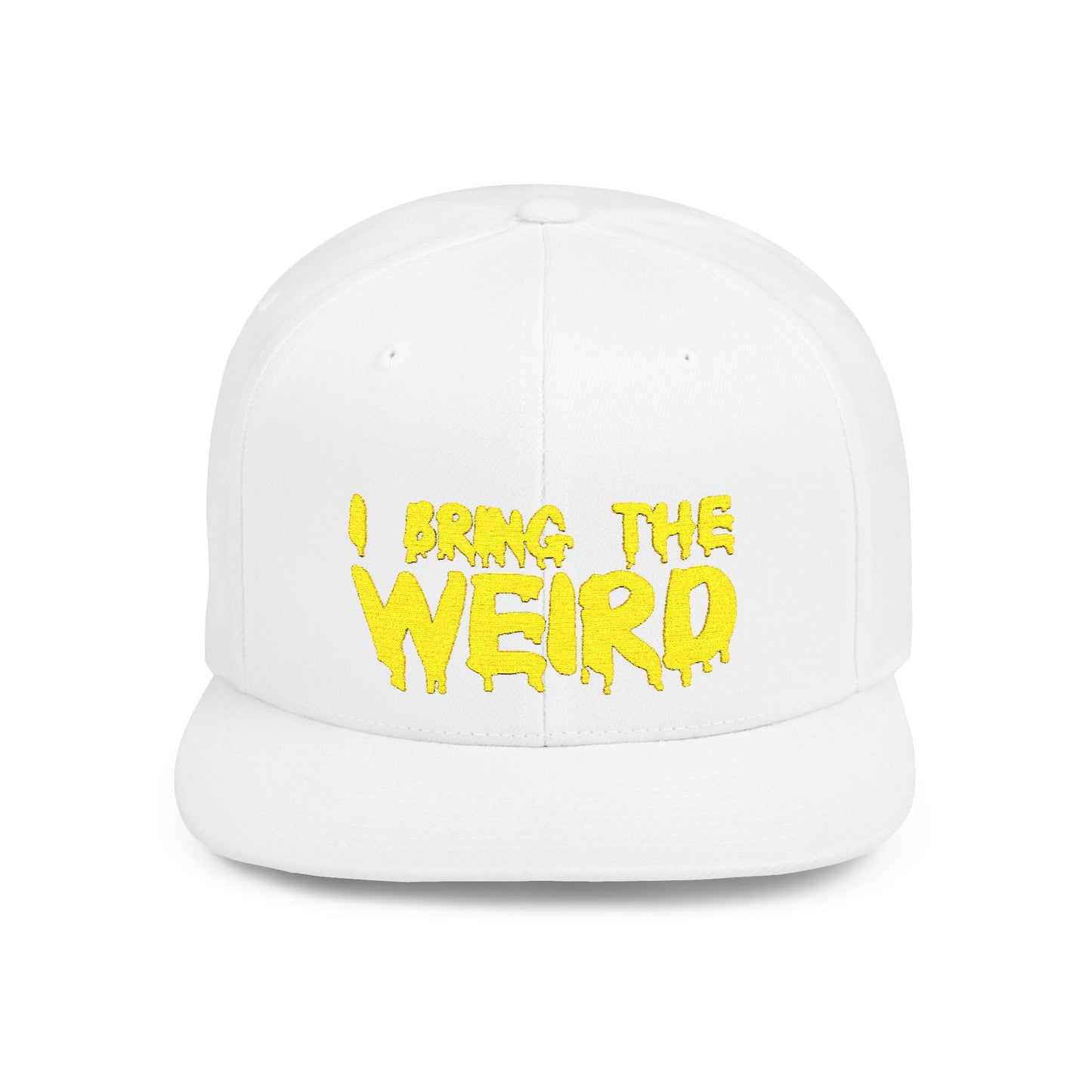 I BRING THE WEIRD Classic Flat Bill Trucker Cap - Yellow