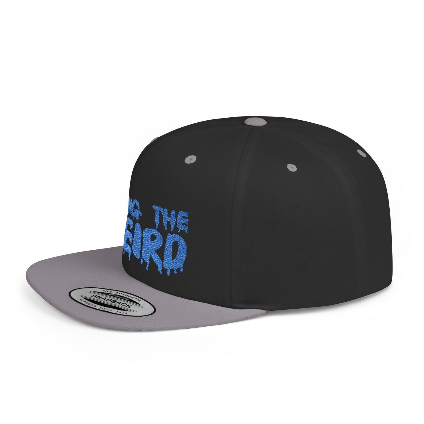 I Bring the Weird Flat Bill Snapback Hat - Blue | Unique Gifts for Quirky Friends, Stylish Headwear for Festivals, Fun Accessory for Parties