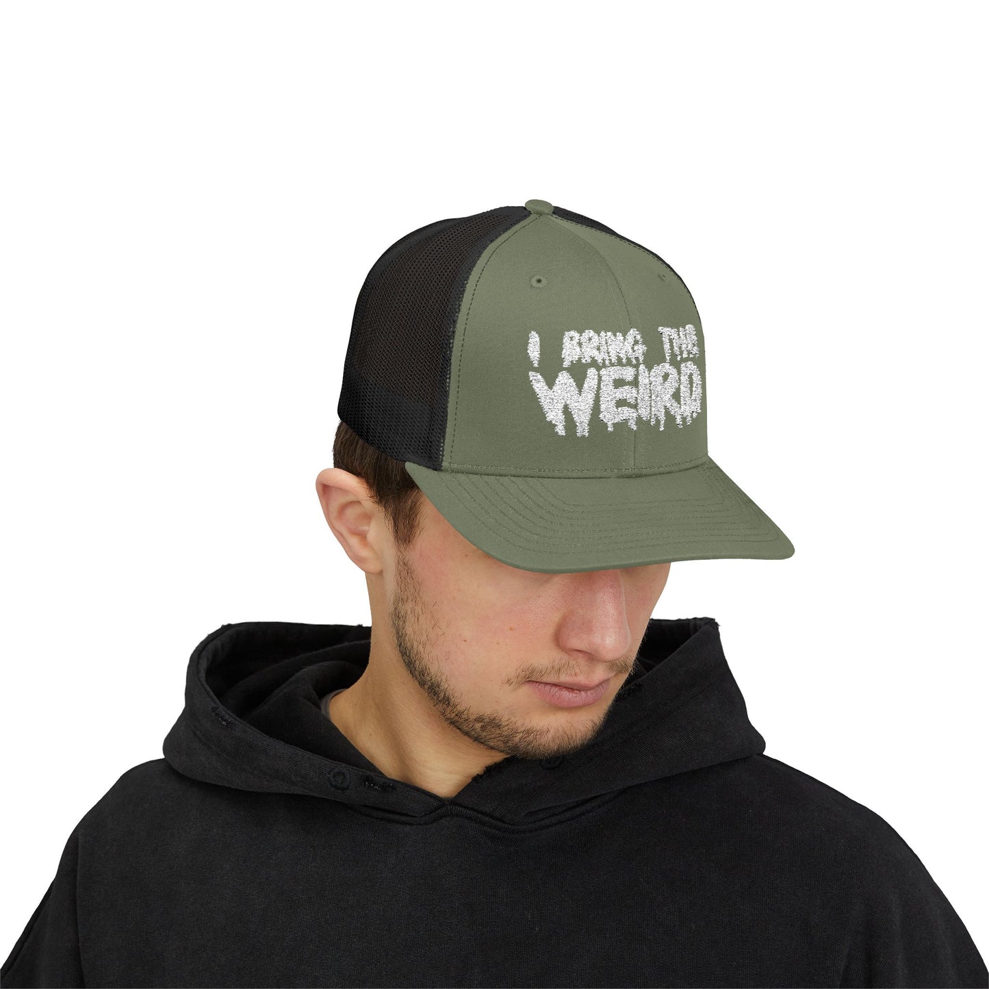 I BRING THE WEIRD Snapback Trucker Cap - Silver