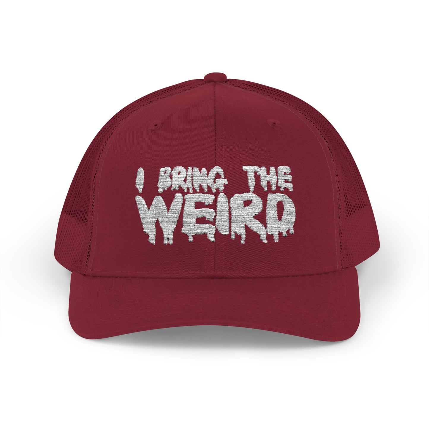 I BRING THE WEIRD Snapback Trucker Cap - Silver